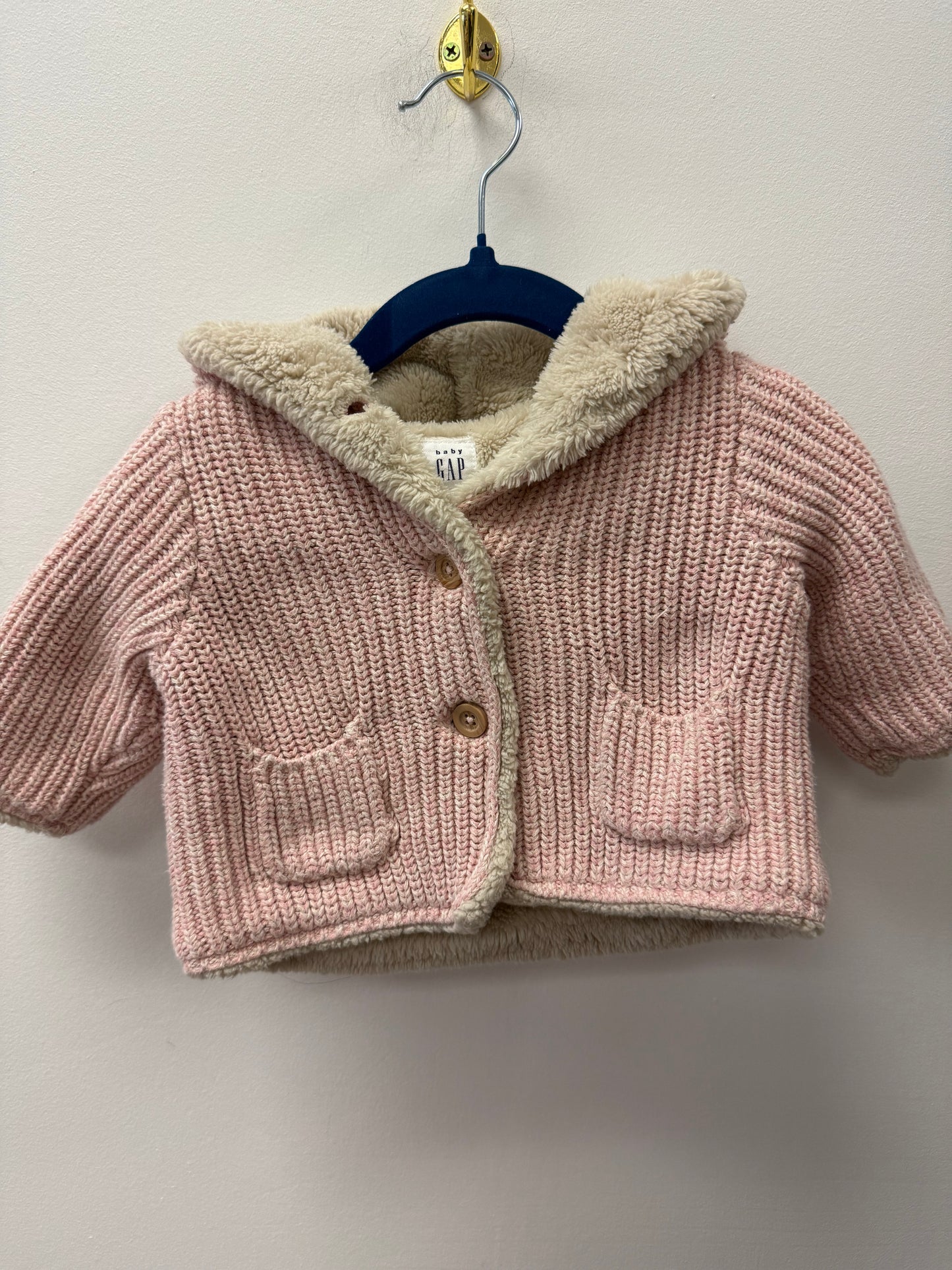 BABY GAP LINED KNIT SWEATER SIZE 0-3M