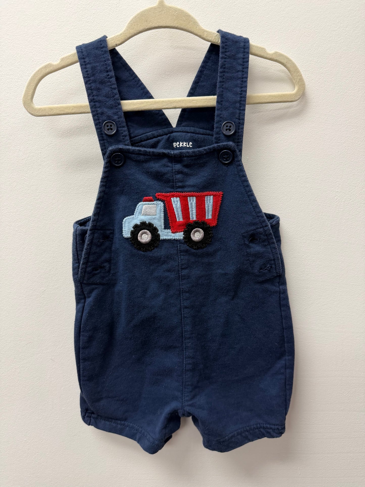 PEKKLE DUMP TRUCK SHORTALLS SIZE 12M