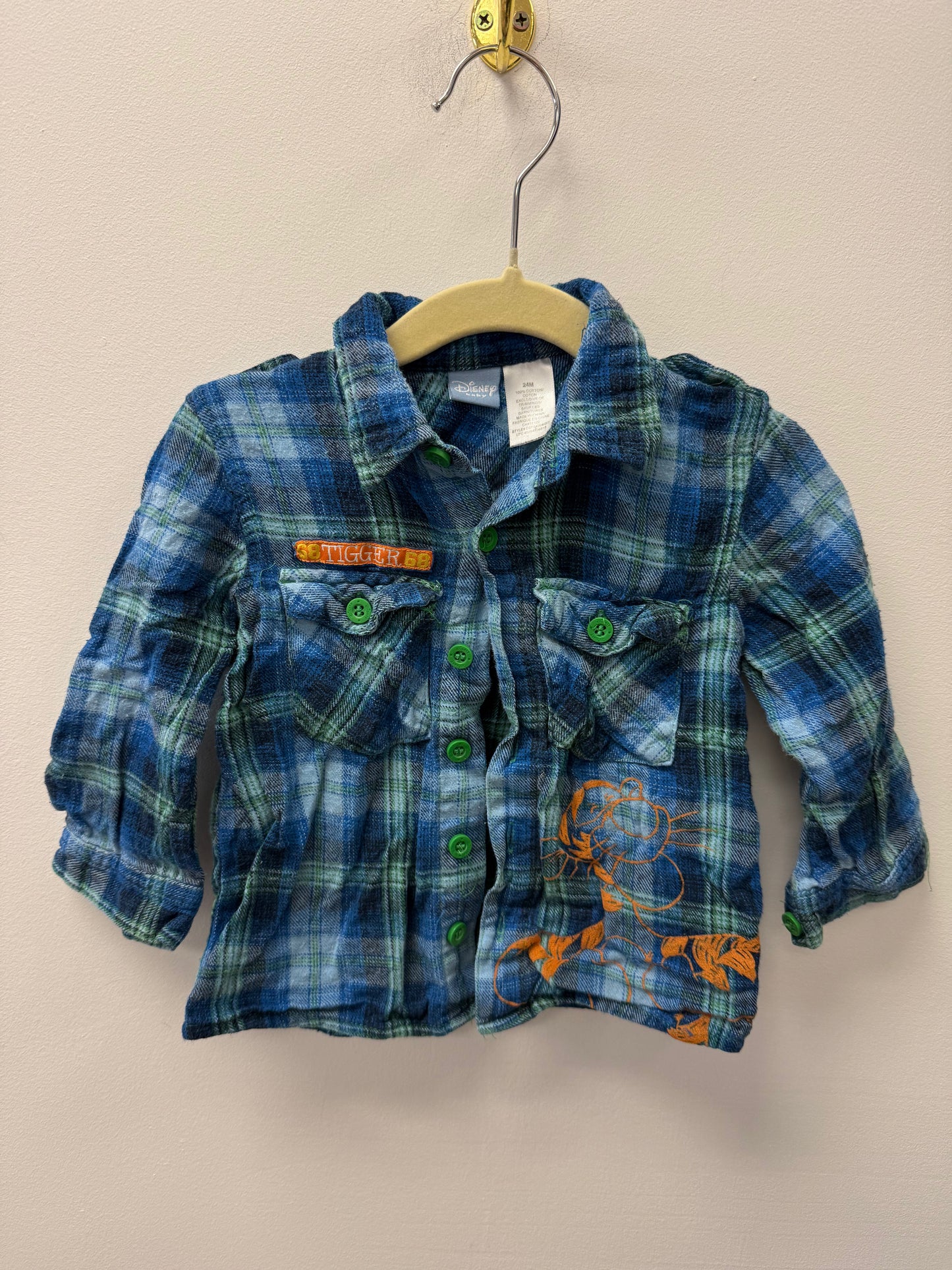 VINTAGE DISNEY TIGGER BUTTON UP SIZE 24M