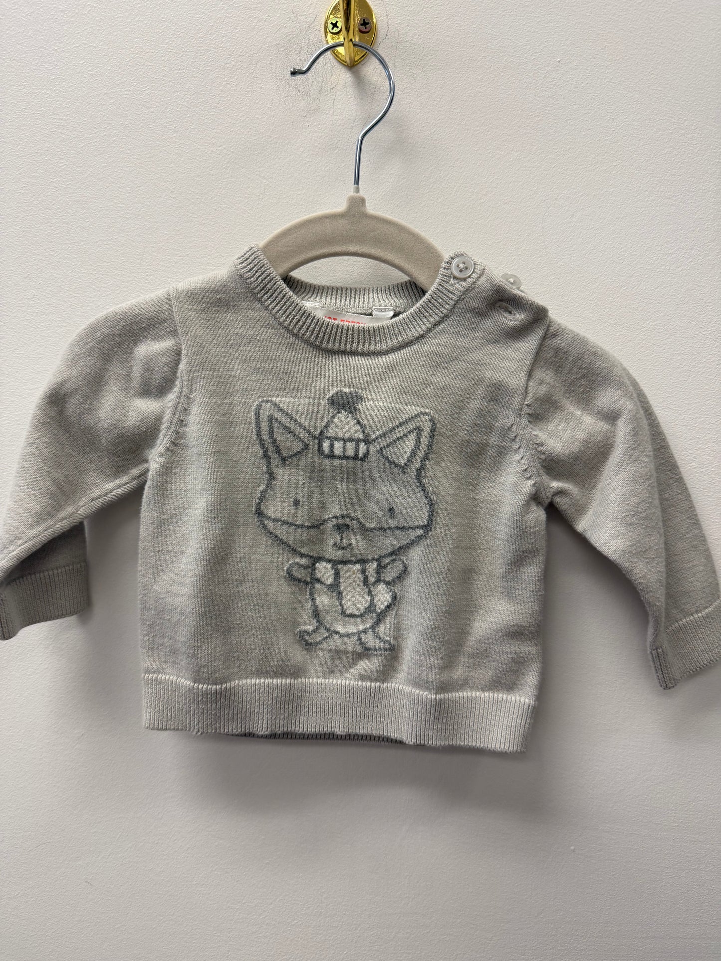 JOE FRESH KNIT FOX SWEATER SIZE 3-6M