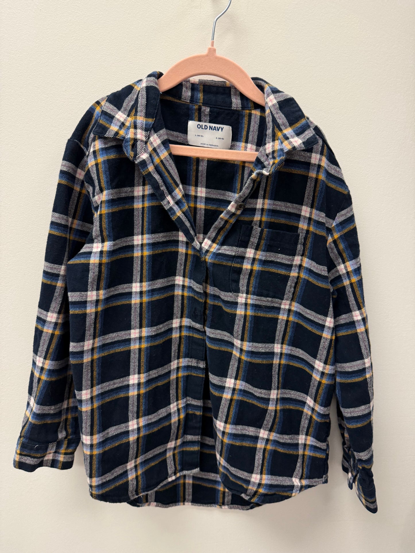 OLD NAVY BLUE PLAID SIZE 10-12