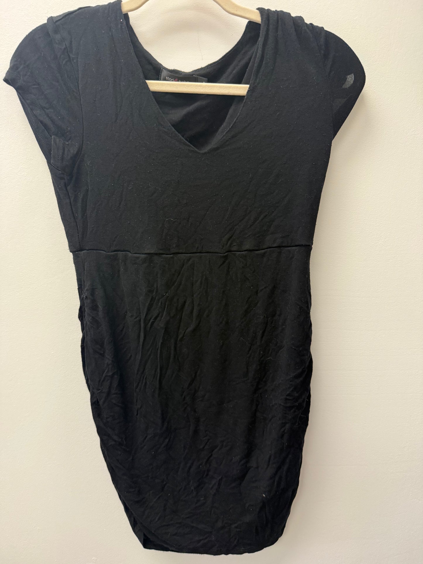 STORK BABE BLACK MATERNITY SHIRT SIZE SMALL