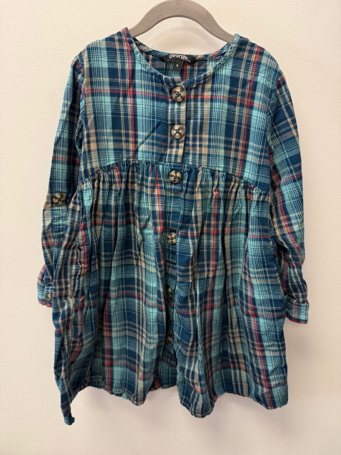 GEORGE PLAID POCKET DRESS SIZE 6