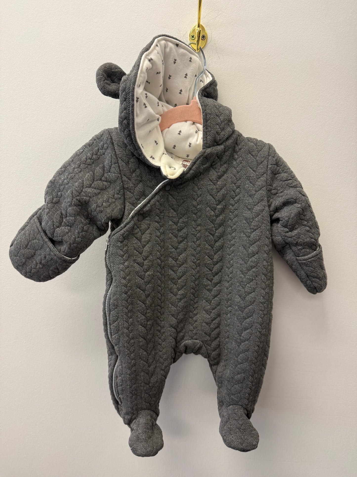 FIRST WISH GREY BUNTING SUIT SIZE 0-3M