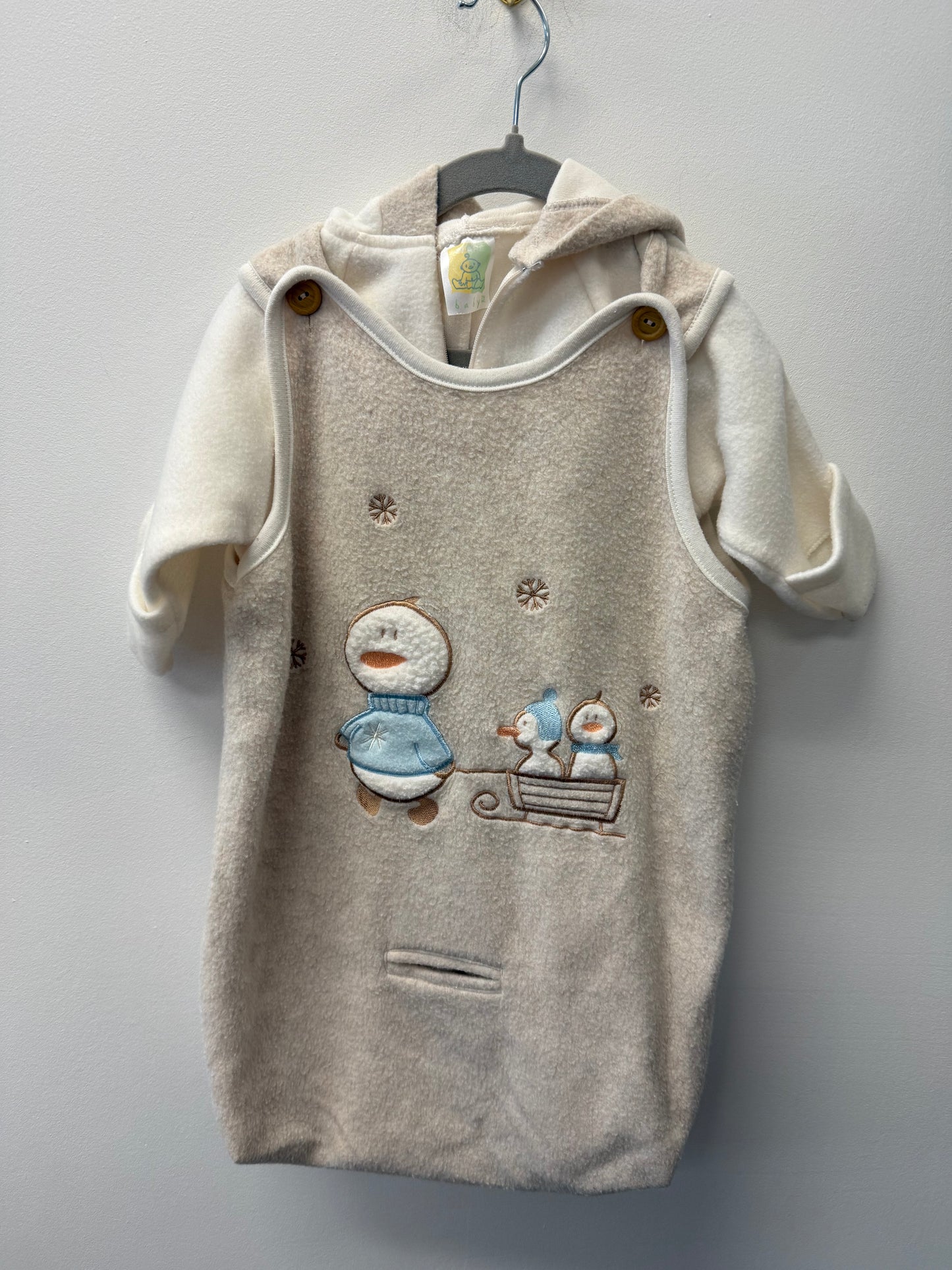 SEARS BABY 2 IN 1 BUNTING SUIT & 1 PIECE SUIT SIZE 0-6M