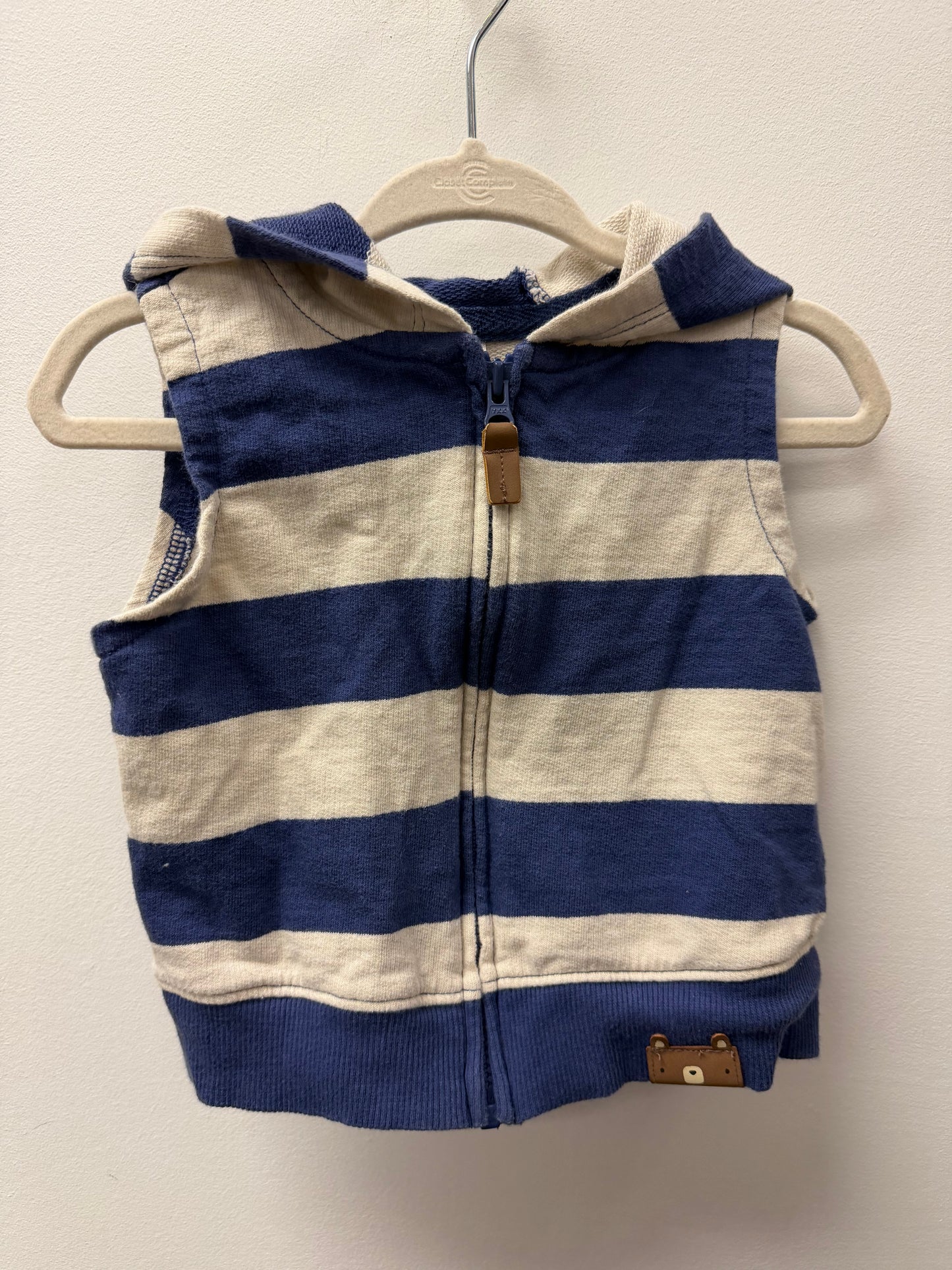 CARTERS BLUE STRIPPED VEST SIZE 12M