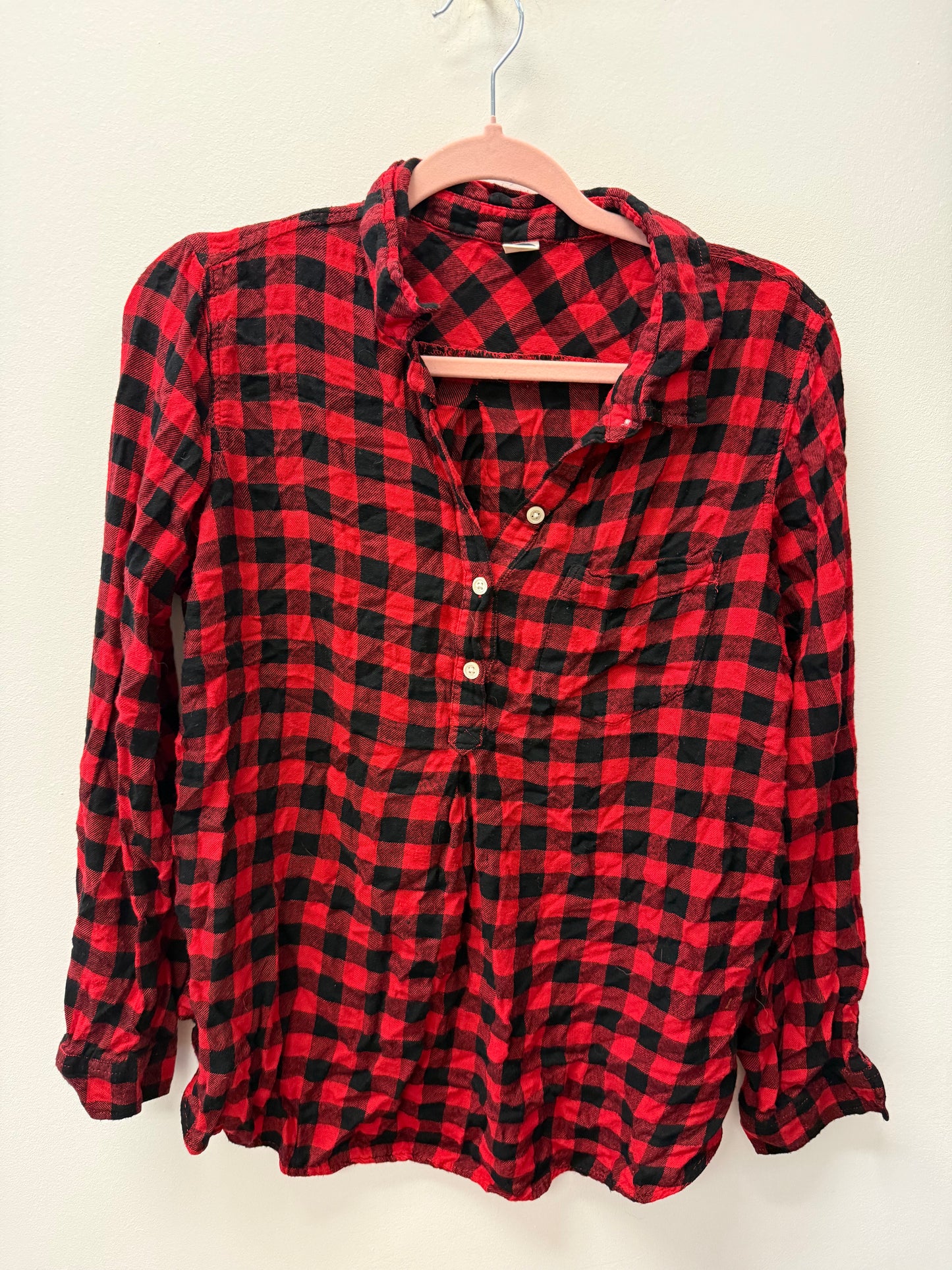 OLD NAVY MATERNITY RED PLAID SIZE LARGE