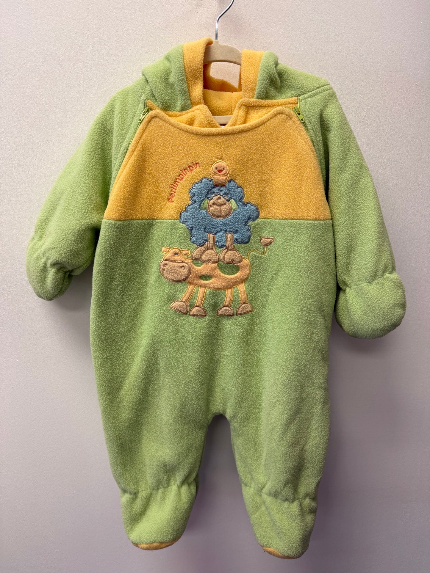 PERLIMPINPIN BUNTING SUIT TAGGED 3-6M FITS LARGER