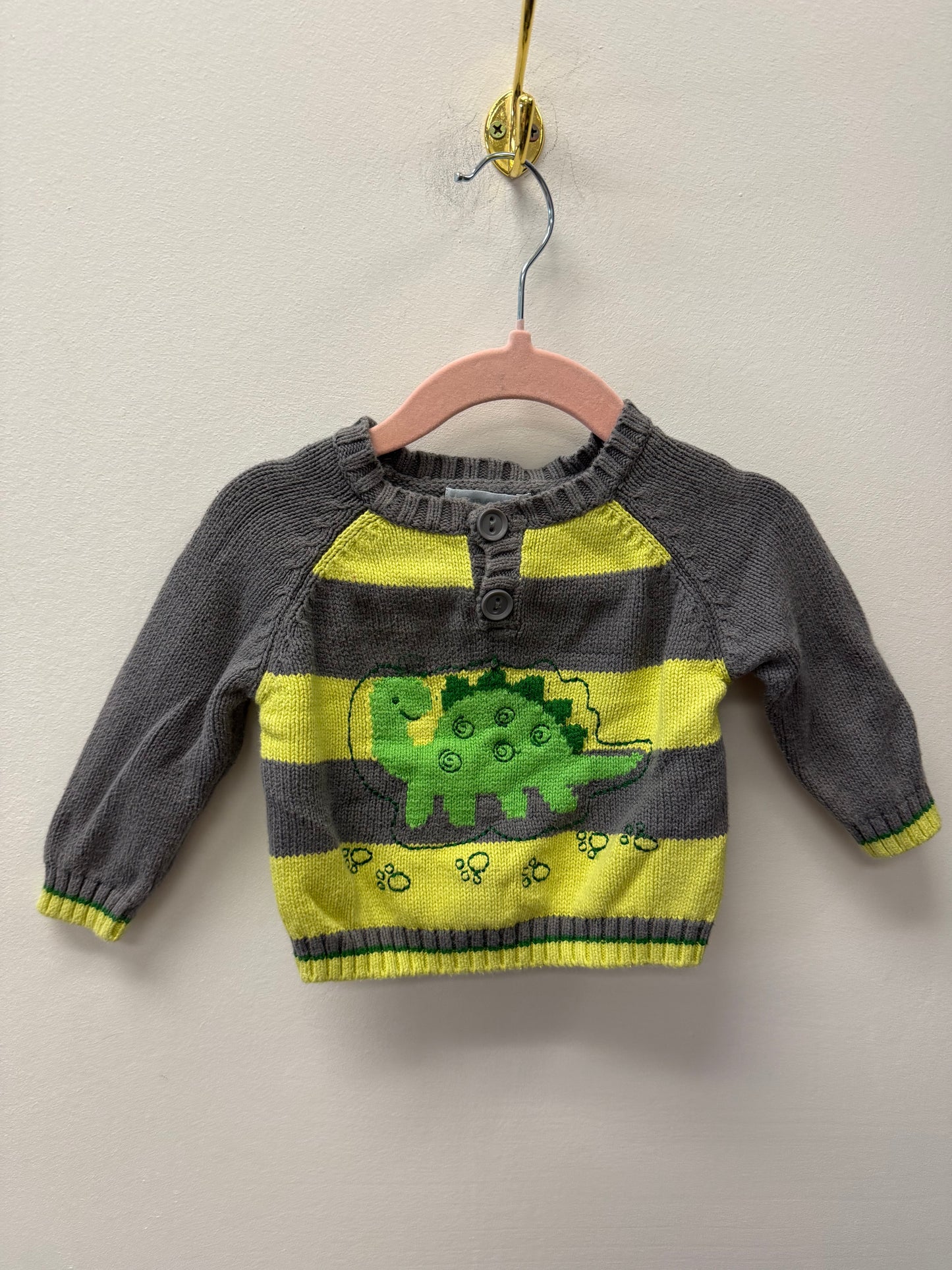 DYLAN & ABBEY KNIT DINO SWEATER SIZE 3-6M