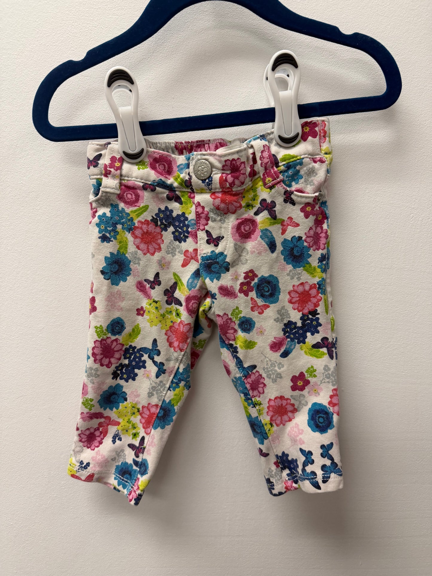 CHILDRENS PLACE FLORAL JEANS SIZE 6-9M