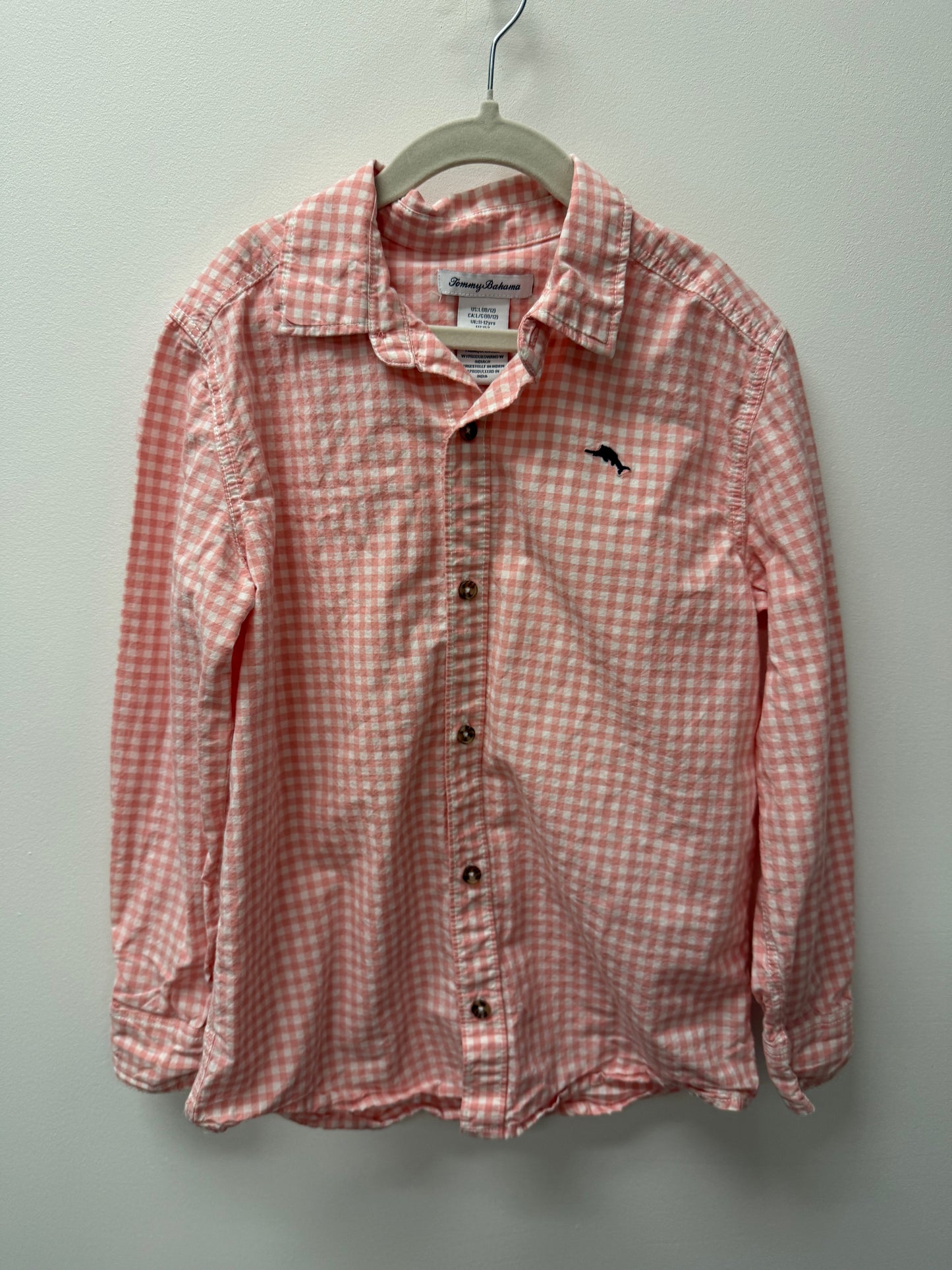 TOMMY BAHAMMA PINK BUTTON UP 10-12
