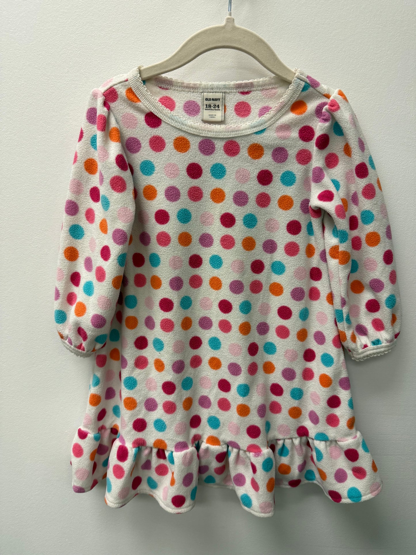 OLD NAVY FLEECE NIGHT GOWN SIZE 18-24M