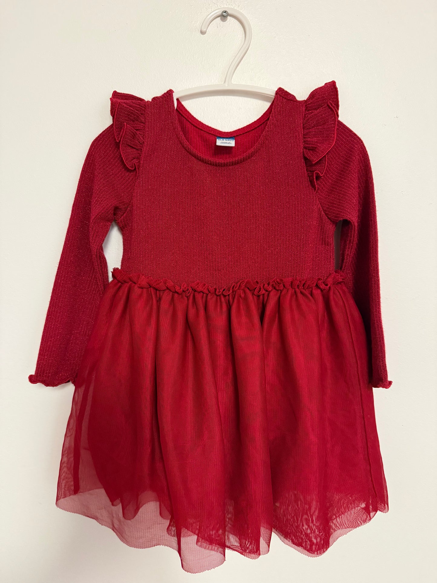 OLD NAVY RED SPARKLE DRESS SIZE 18-24M