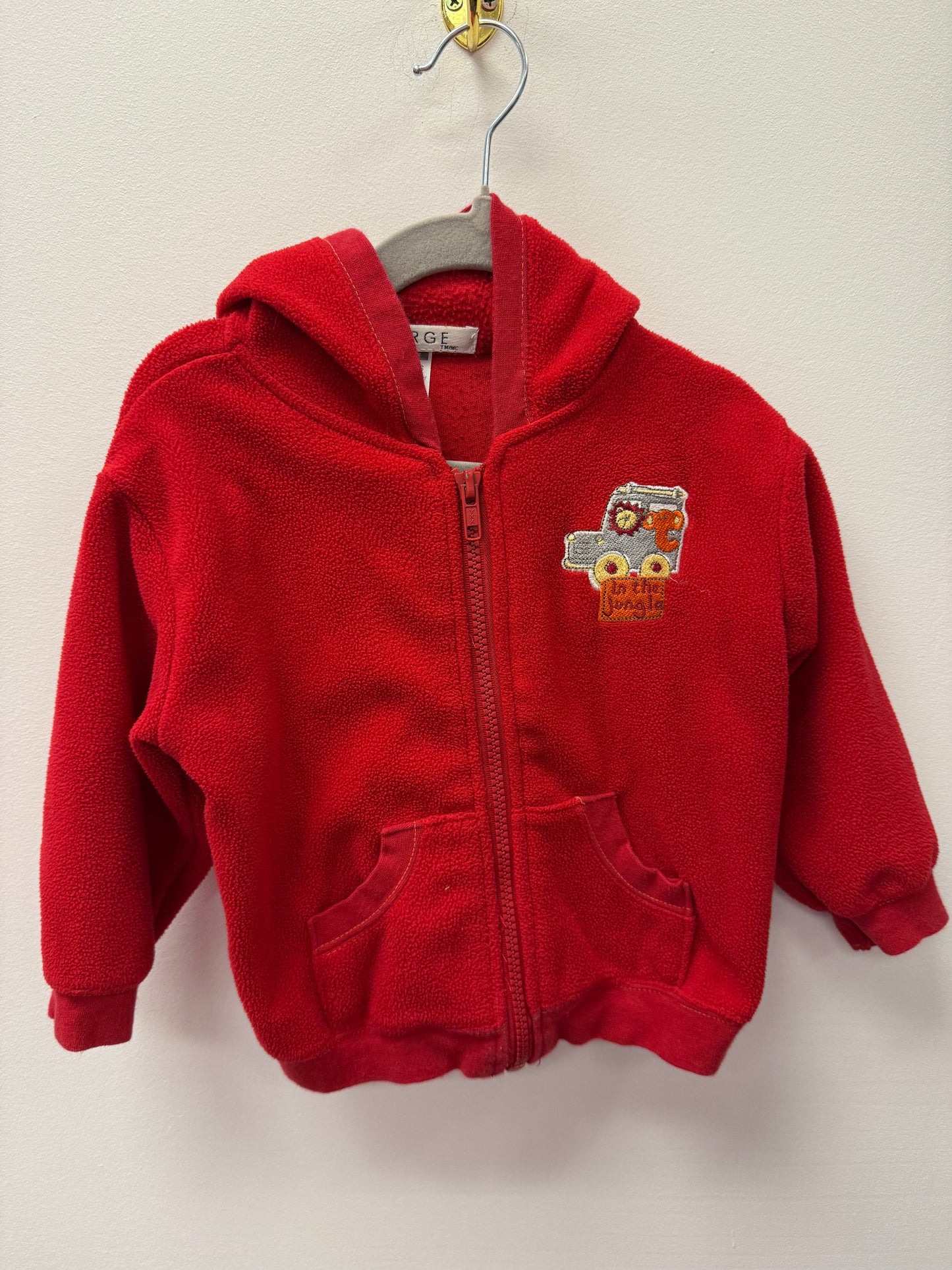 GEORGE RED FLEECE JUNGLE SWEATER SIZE 24M