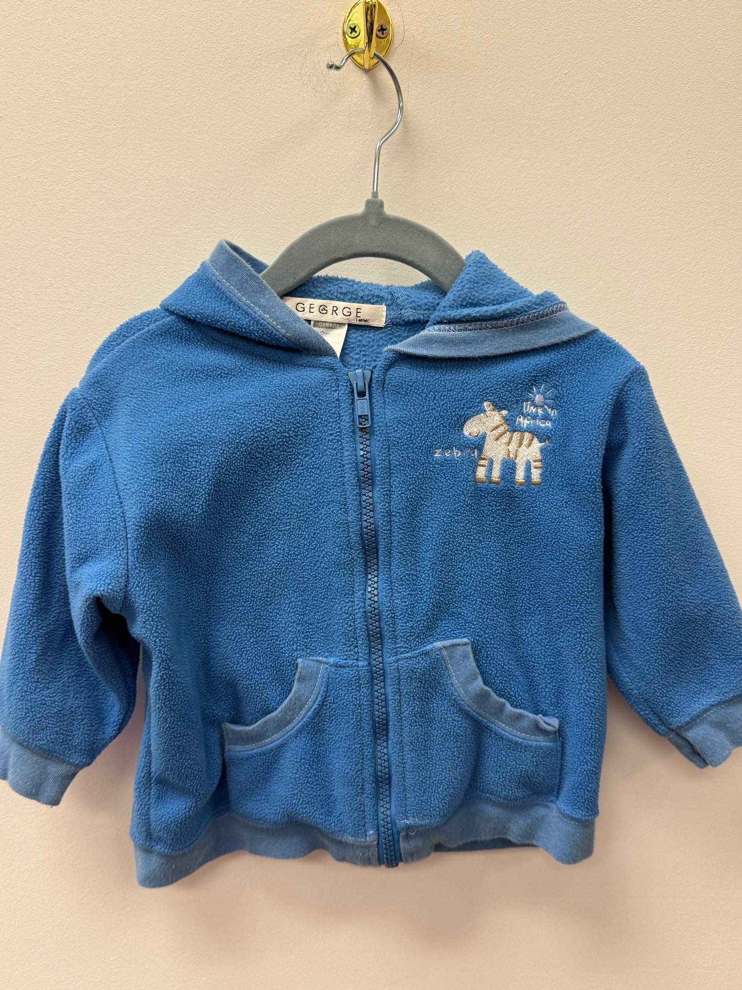 GEORGE BLUE FLEECE SWEATER SIZE 12M