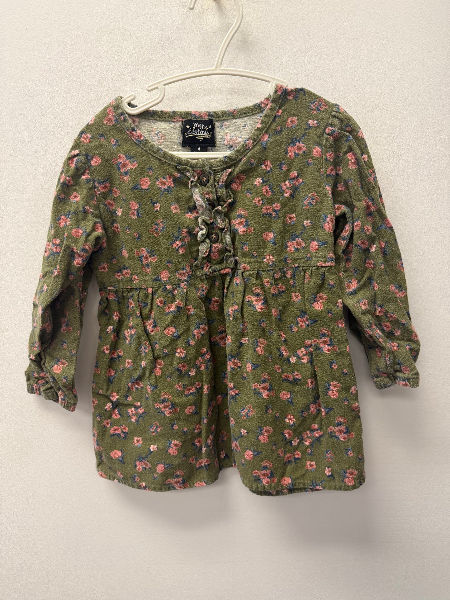 MY DESTINY FLORAL SHIRT SIZE 4T