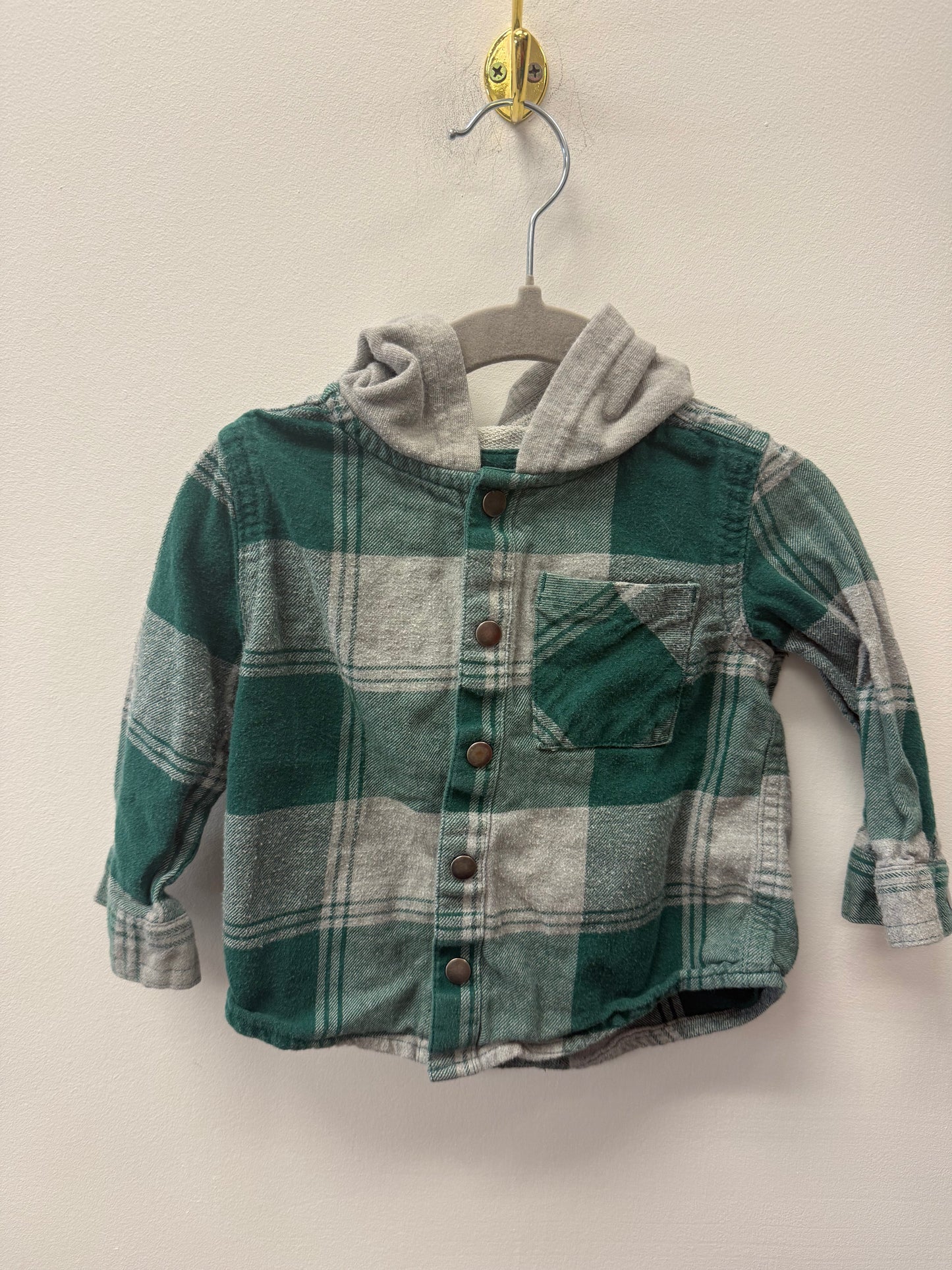 GEORGE GREEN HOODED PLAID SIZE 12-18M
