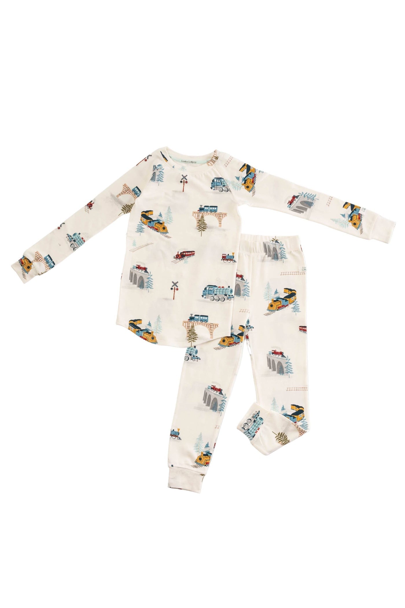 LouLou Lollipop All aboard long sleeve pajama set