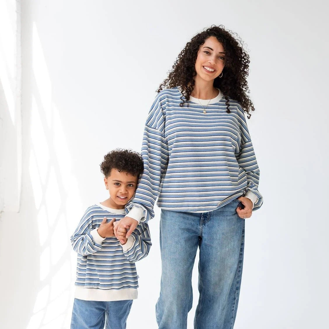 ROOBEAR WOMEN'S MATCHING STRIPED CREWNECK