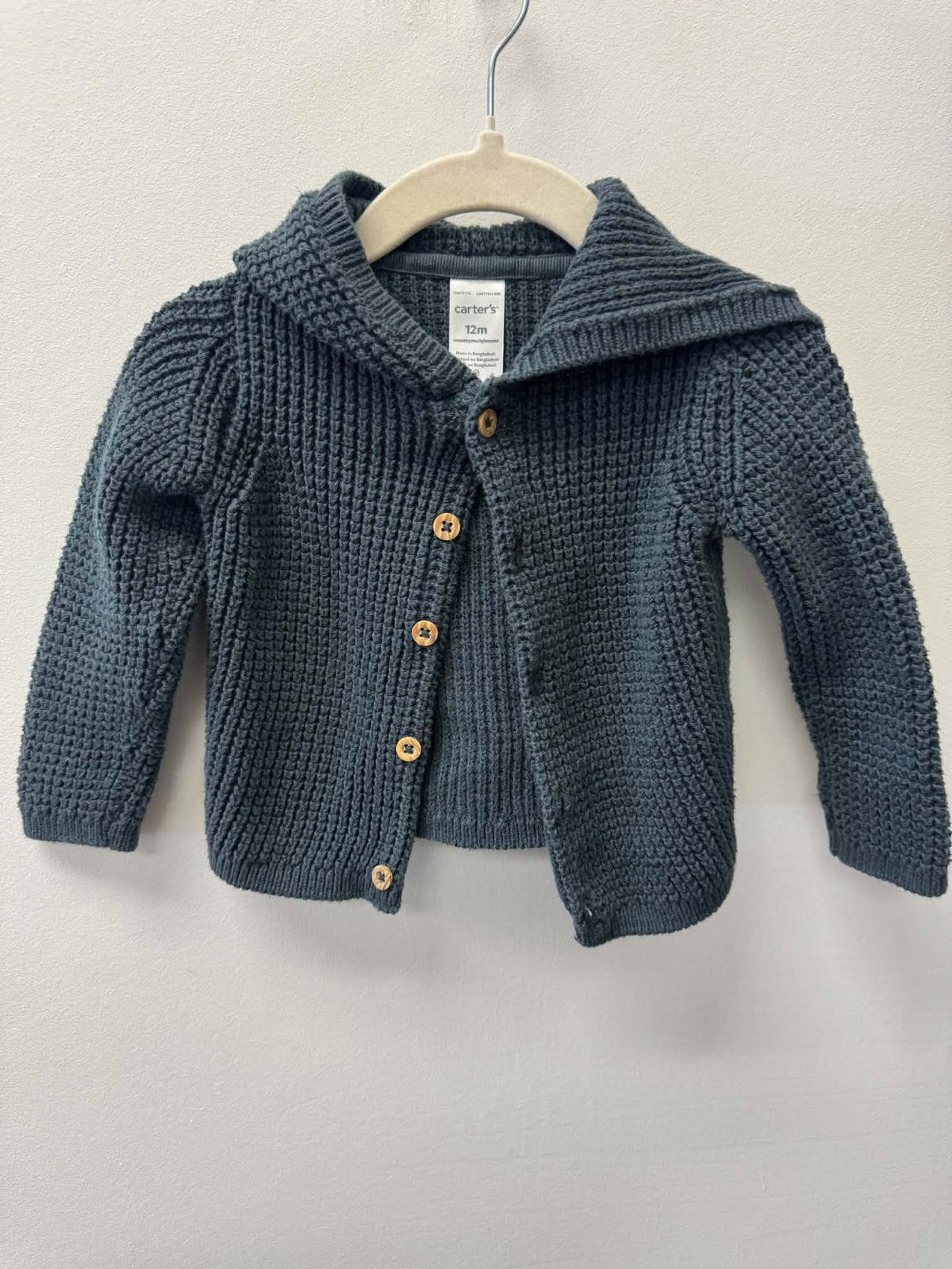 CARTERS GREY KNIT SWEATER SIZE 12M