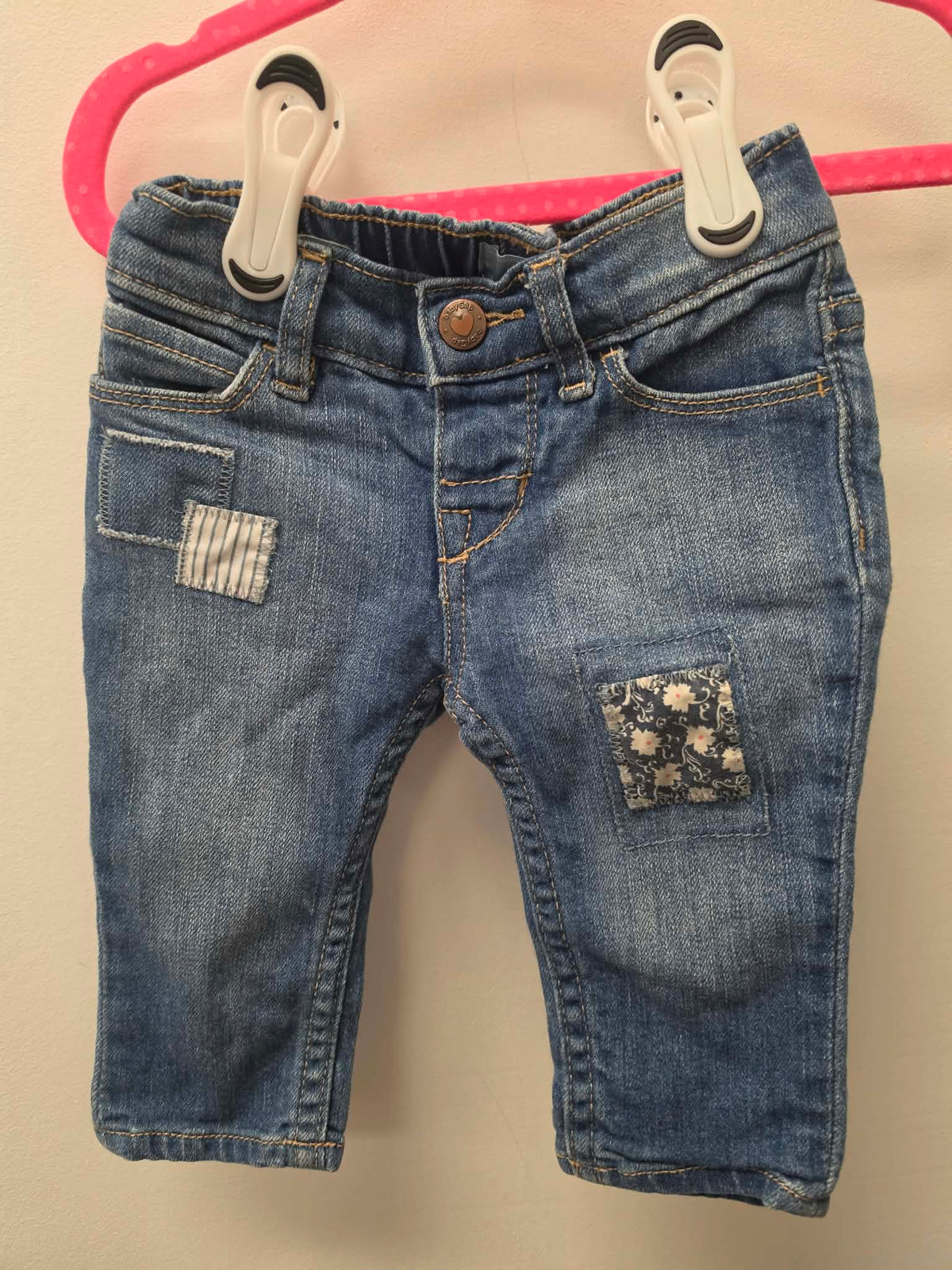 OSHKOSH PATCHWORK JEANS SIZE 3-6M