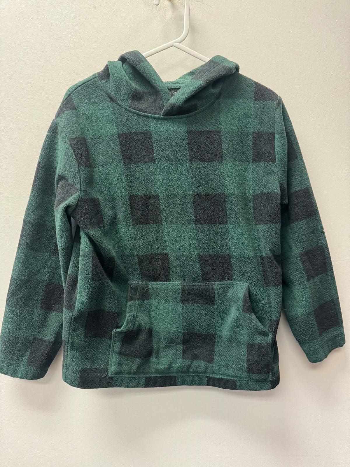 GEORGE FLEECE GREEN PLAID HOODIE SIZE 6