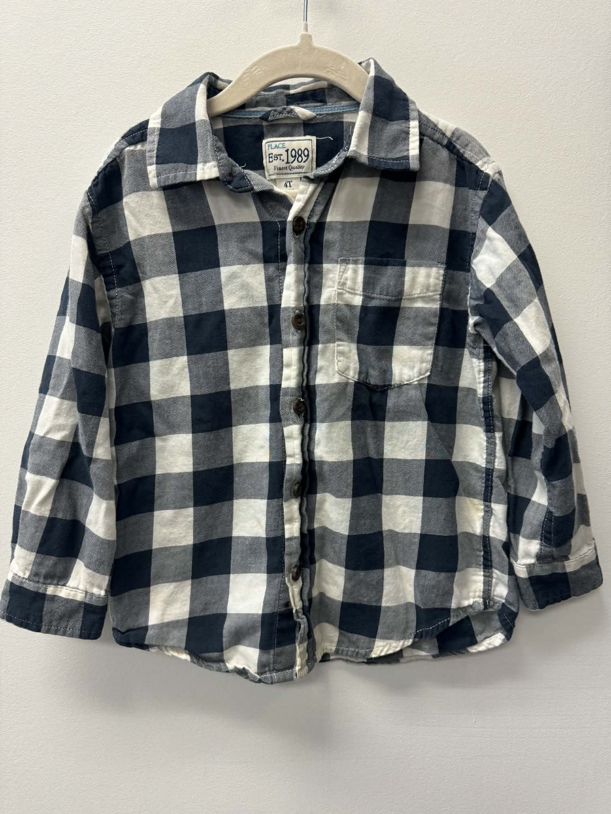 CHILDRENS PLACE BLUE PLAID SIZE 4T