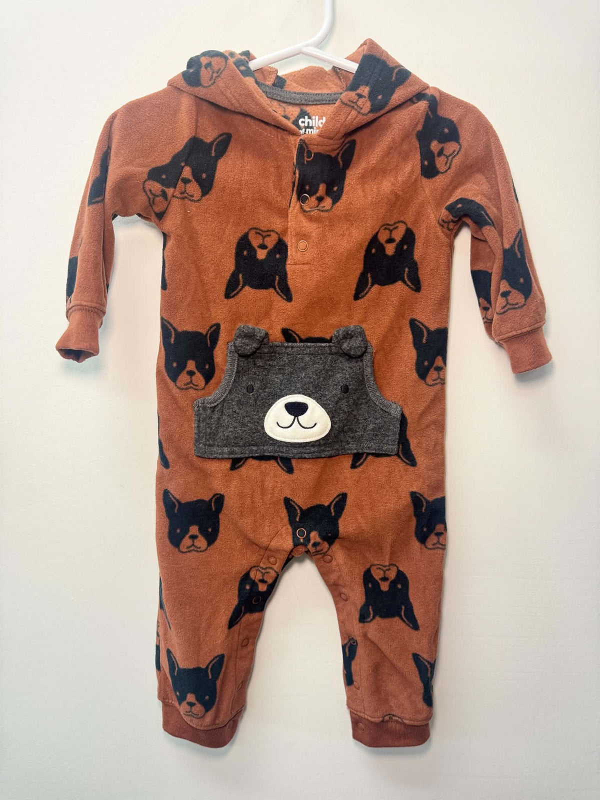 CARTERS HOODED FLEECE DOG ONE PIECE SIZE 12M