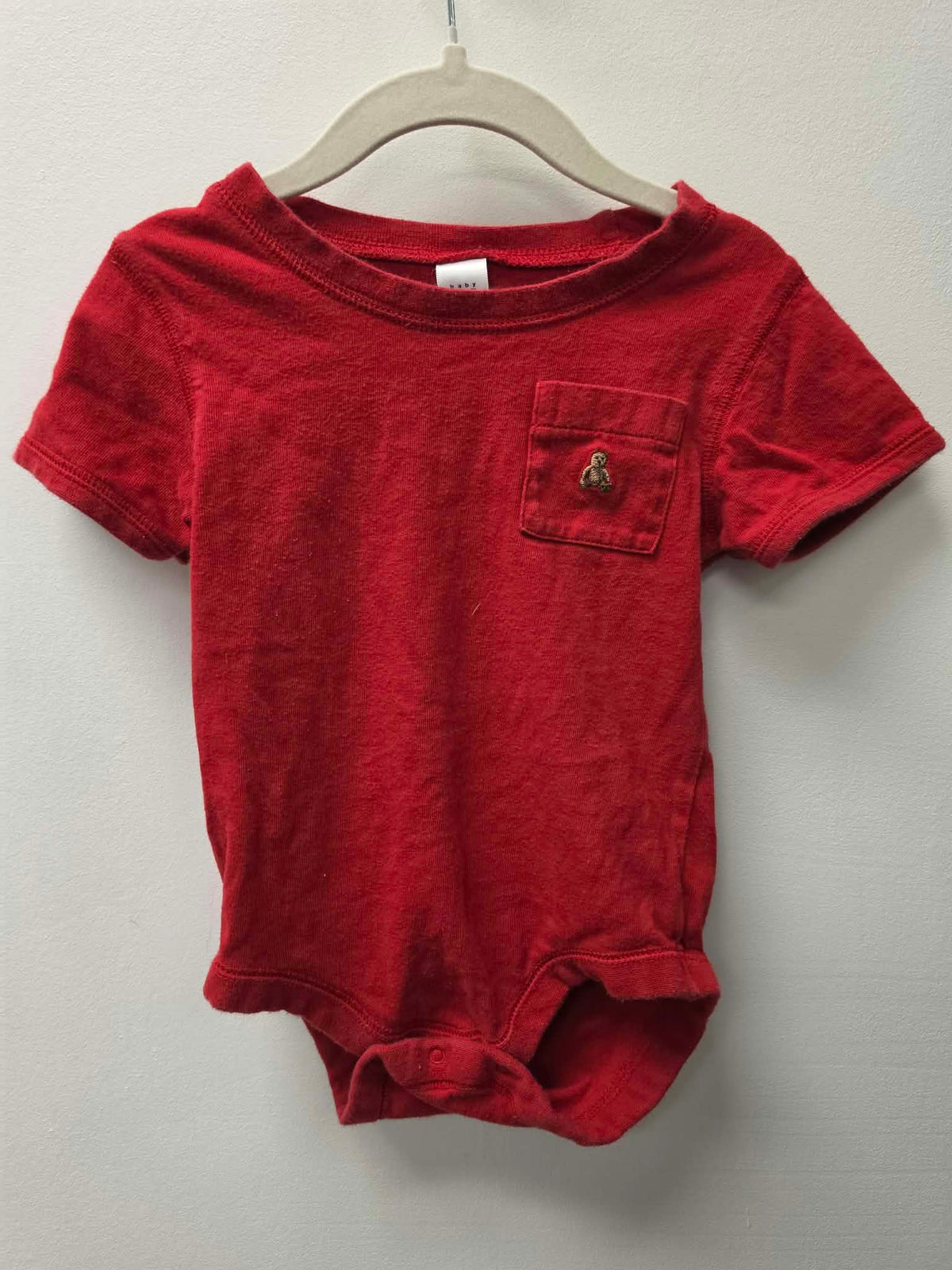 VINTAGE BABY GAP RED ONESIE SIZE 18-24M