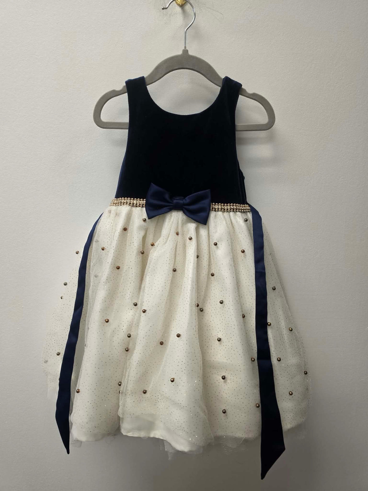AMERICAN PRINCESS BLUE VELVET DRESS SIZE 4T
