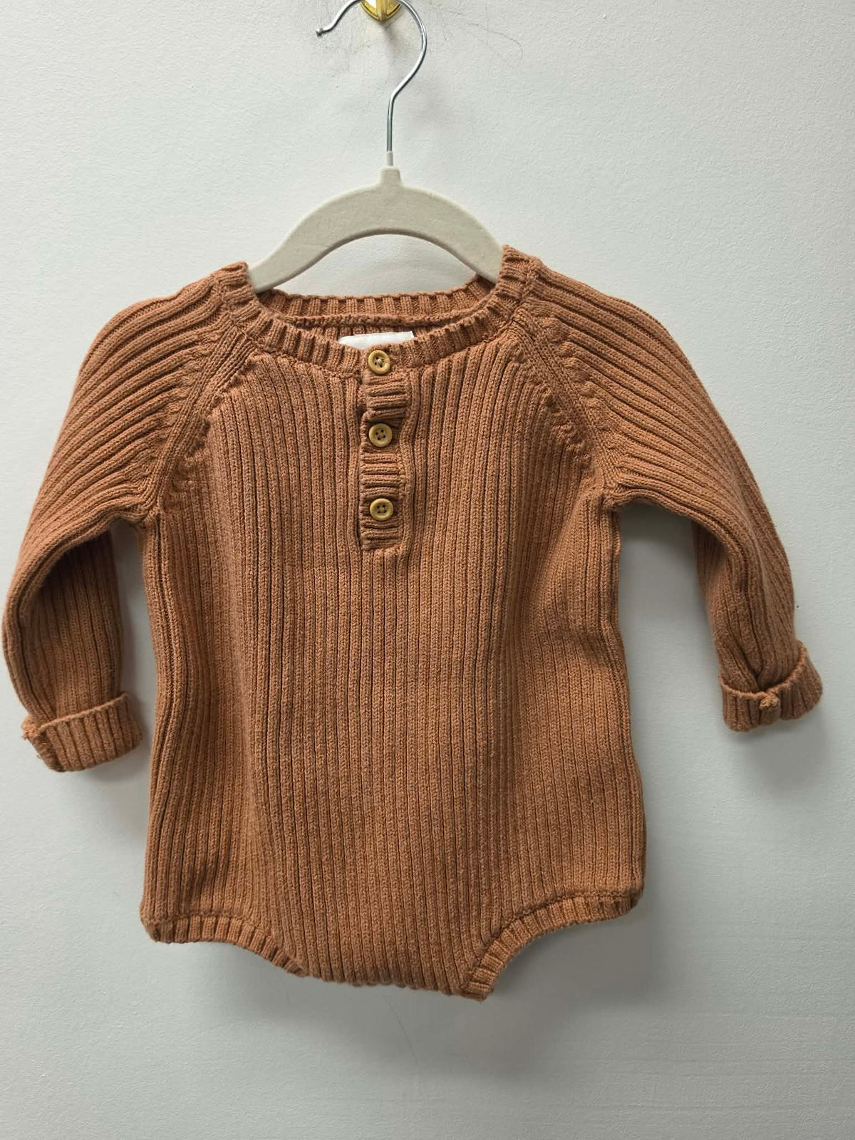 LITTLE PLANET KNIT BUBBLE ROMPER SIZE 12M