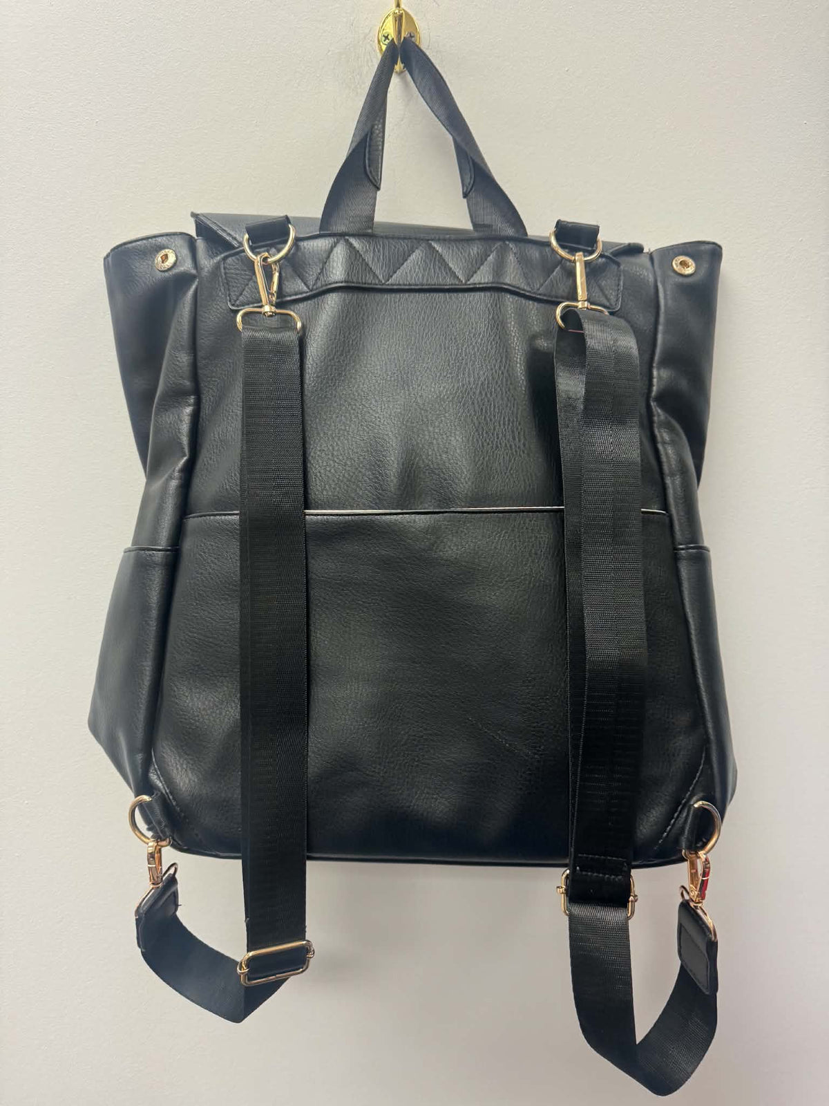 LEATHER DIAPER BAG WITH CHANGE PAD