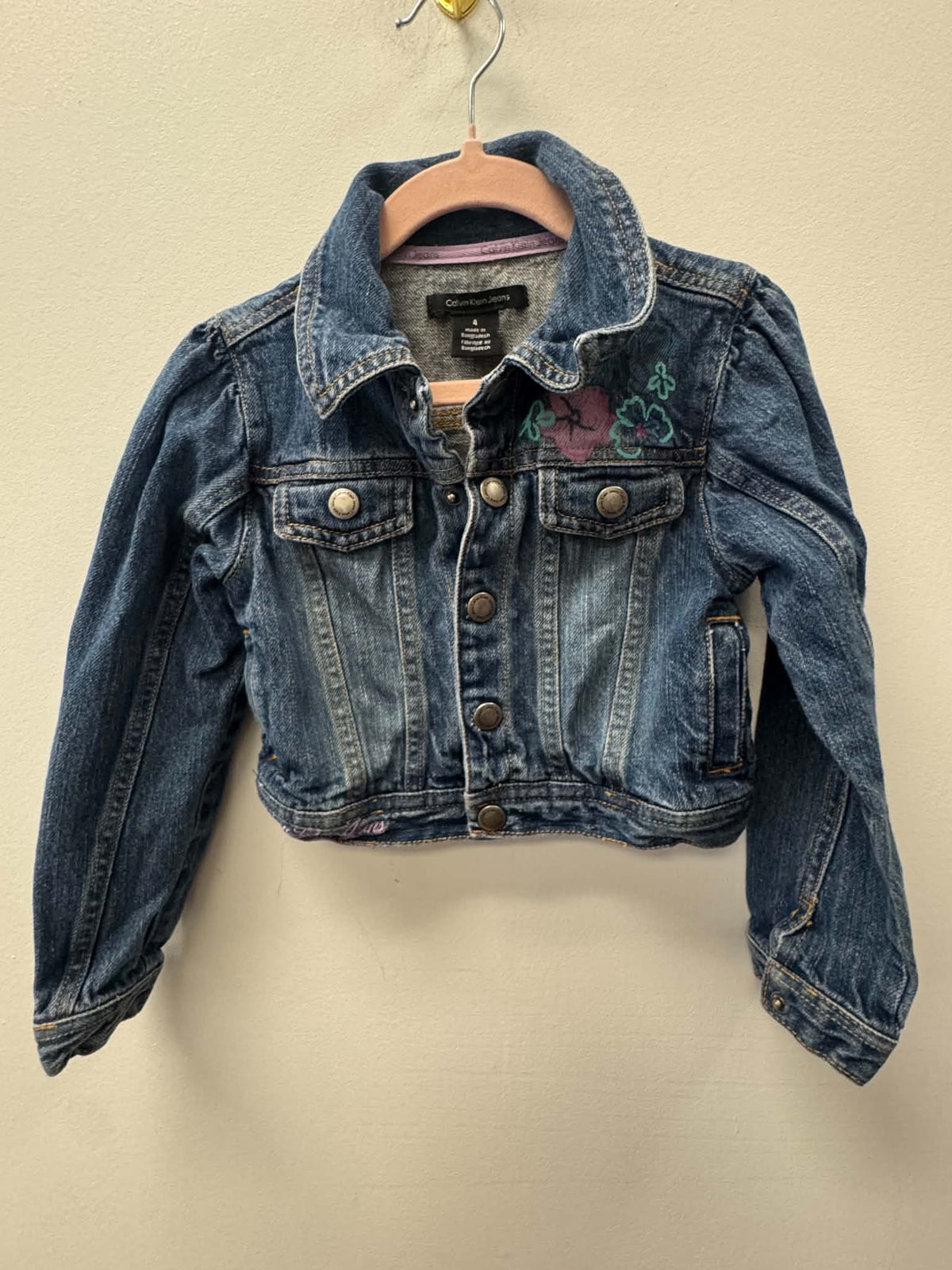 CALVIN KLEIN FLORAL JEAN JACKET SIZE 4T