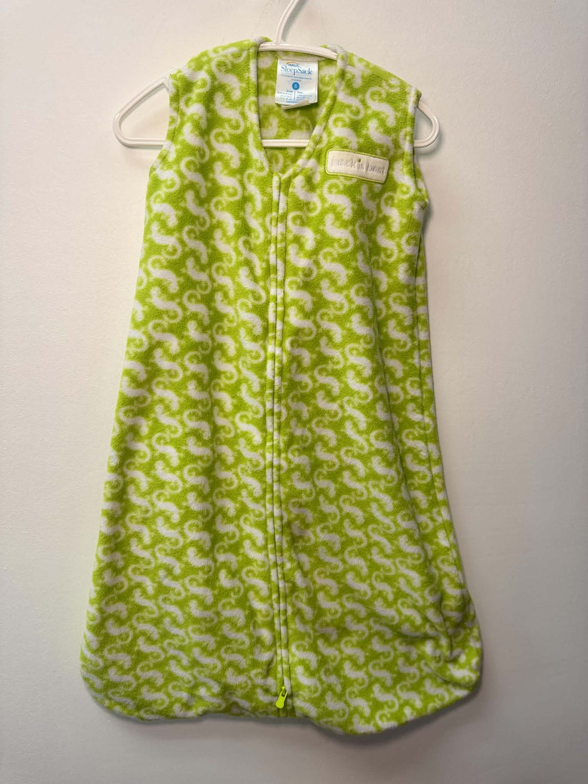 HALO FLEECE GREEN SLEEPSACK SIZE 0-6M