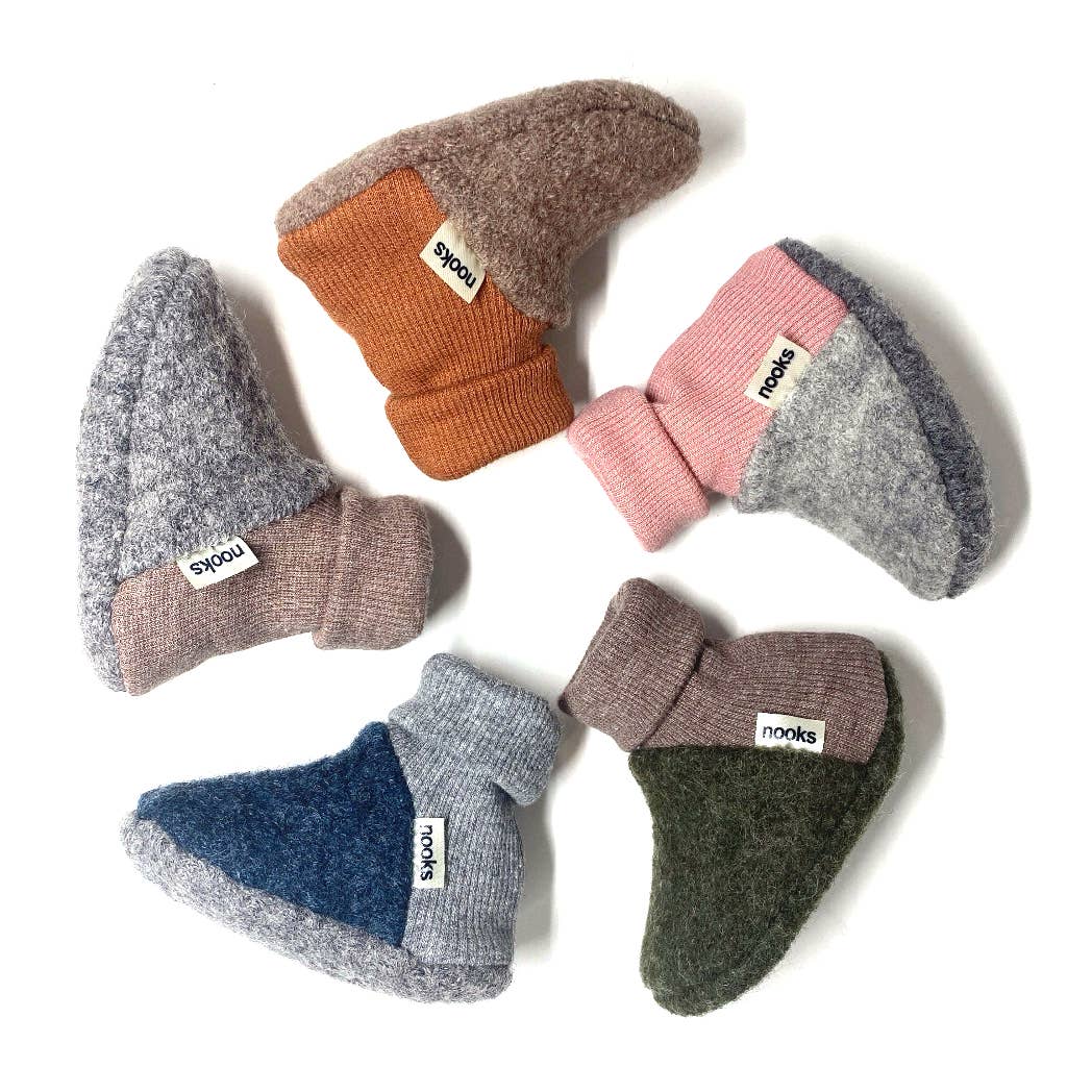 NOOKS Pre-Walking Soft Wool Booties