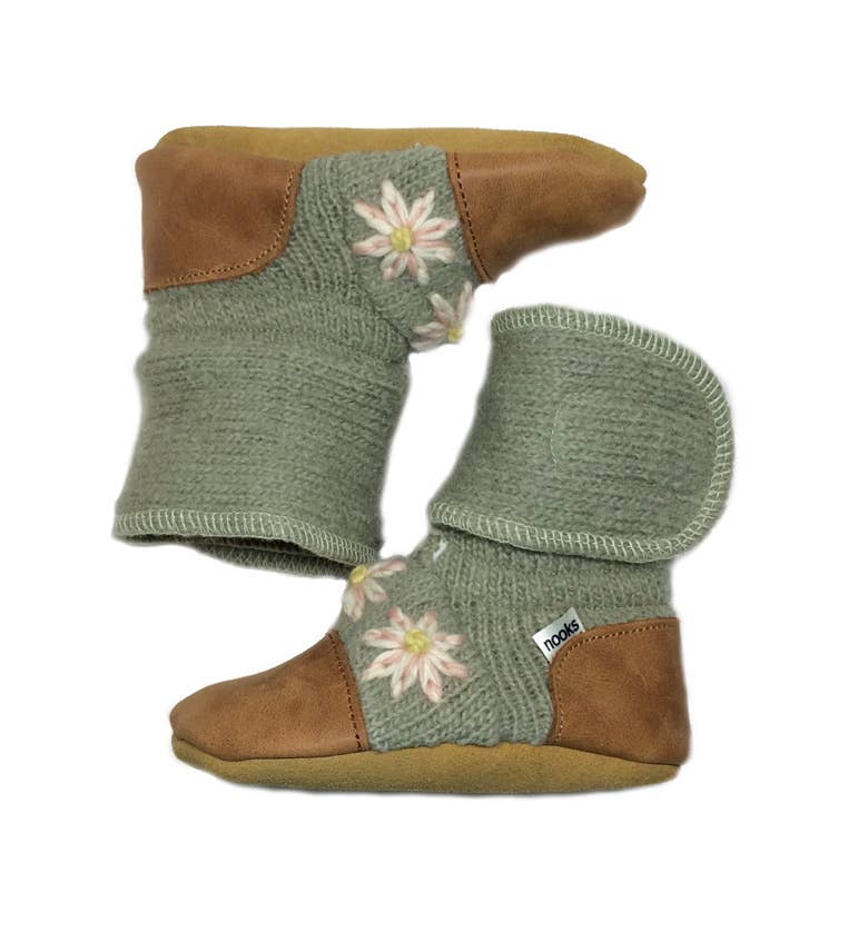 NOOKS Sage Felted Wool Booties
