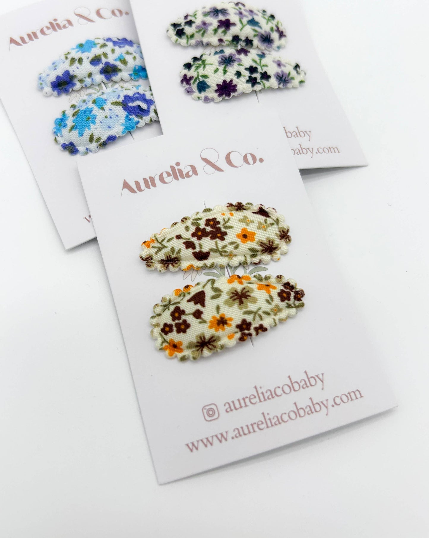 Mini Floral Baby Fabric Hair Barrettes