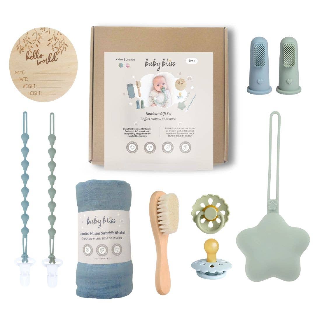 BABY BLISS Newborn Gift Set, Baby Shower Gift Basket