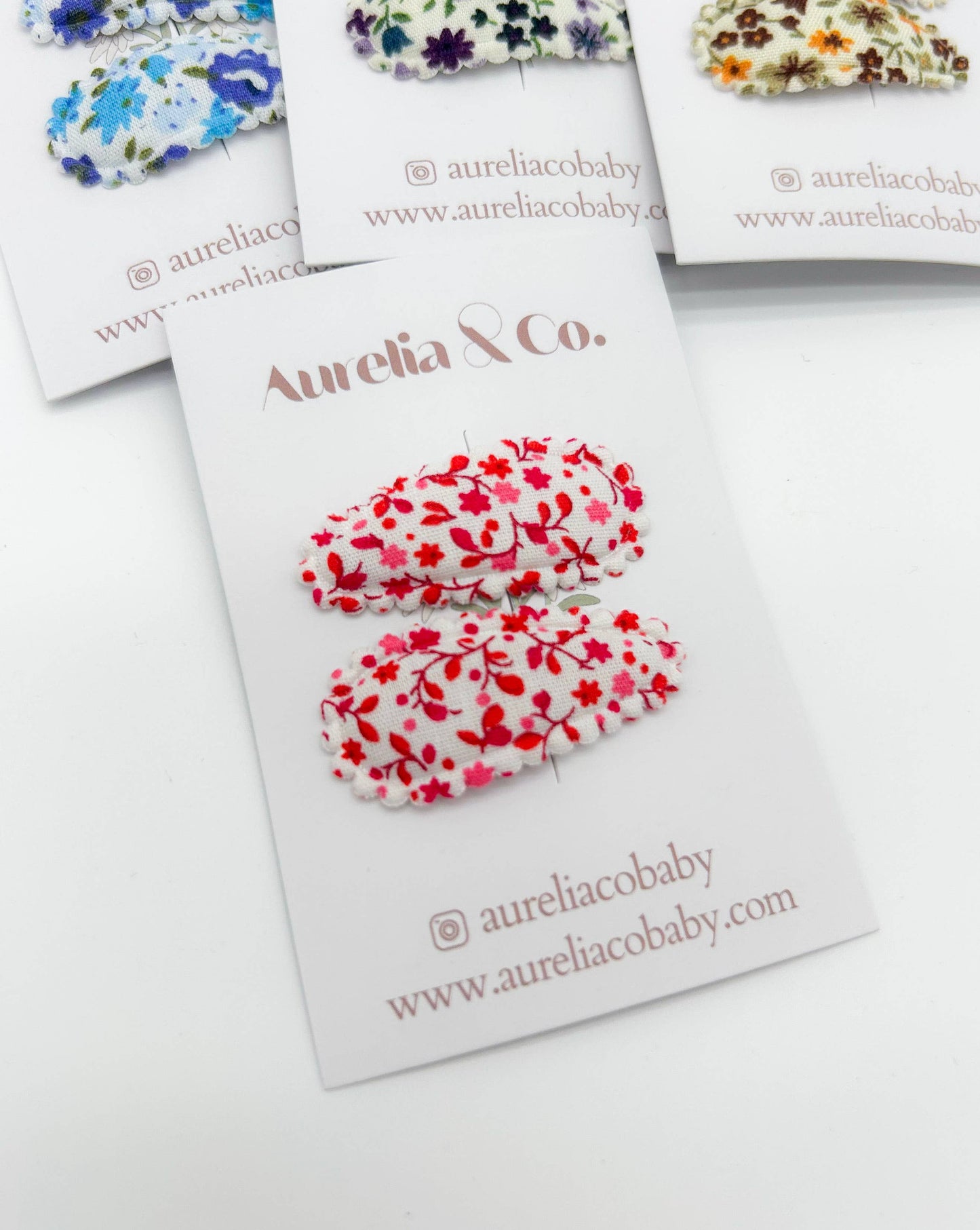 Mini Floral Baby Fabric Hair Barrettes