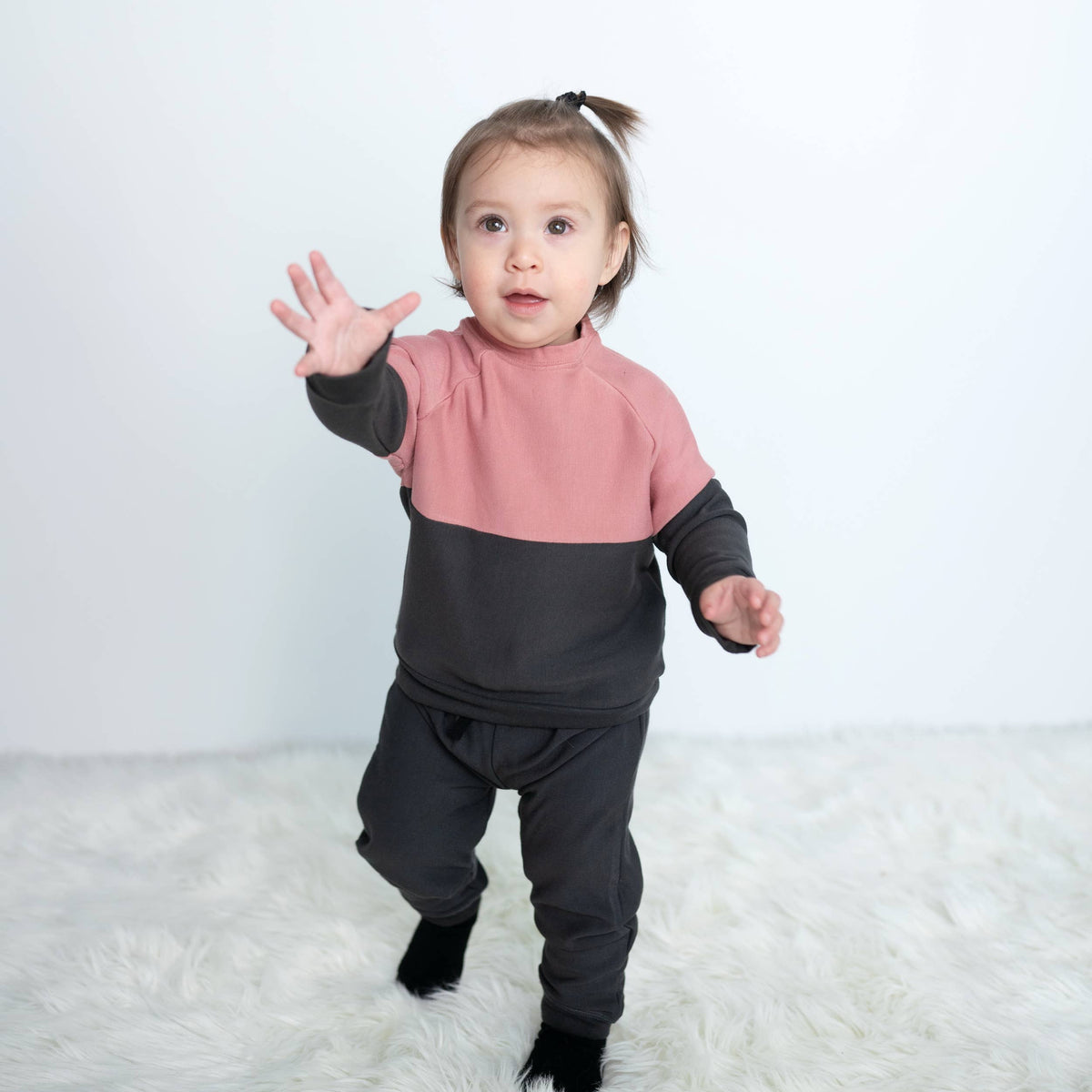 SILKBERRY BABY BAMBOO FLEECE COLORBLOCK SWEATSHIRT (2 COLORS)