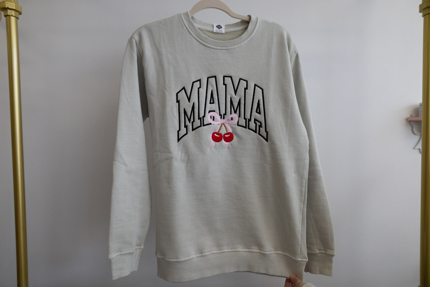 BOBS X LINEN FOR LITTLES MAMA CHERRY CREW