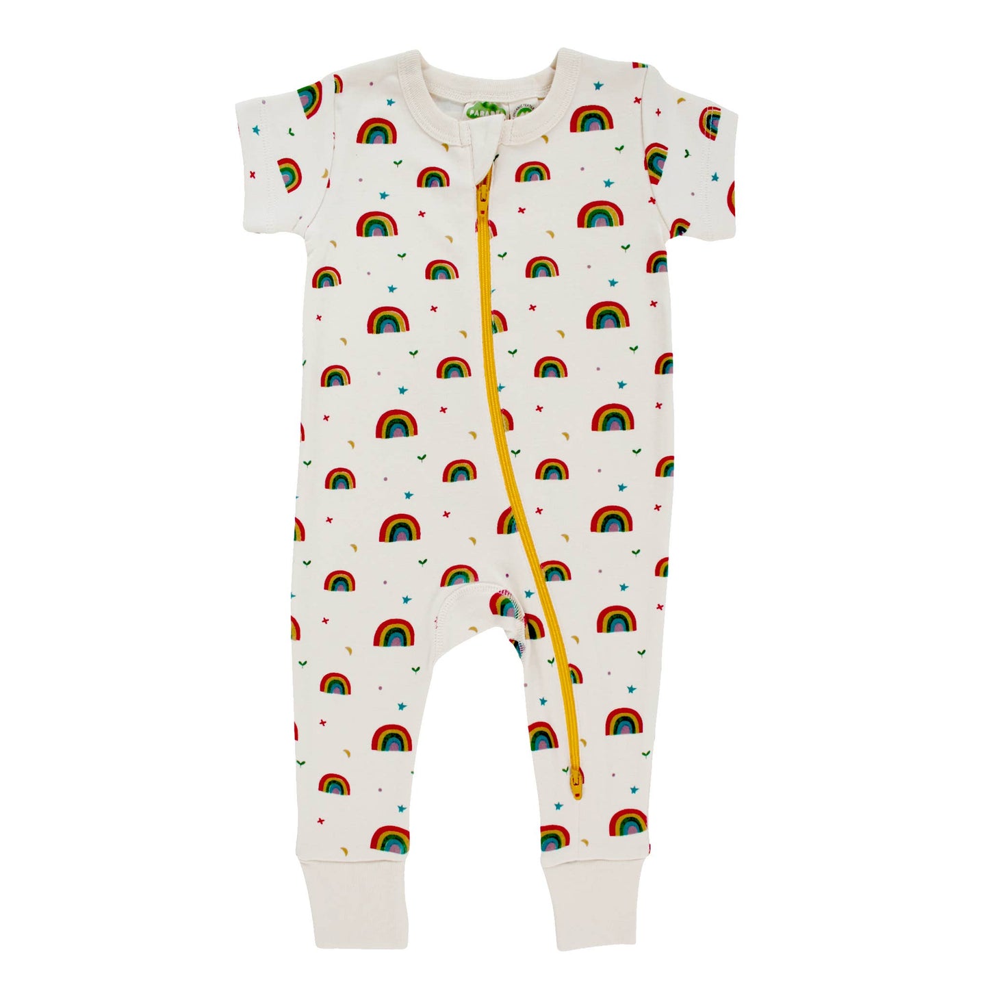 PARADE ORGANICS 2-Way' Zip Romper - Short Sleeve: Rainbows