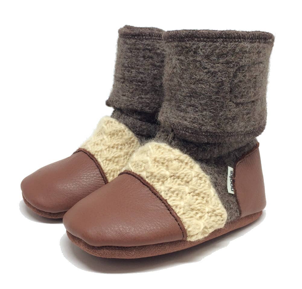 NOOKS Little Earth Felted Wool Booties