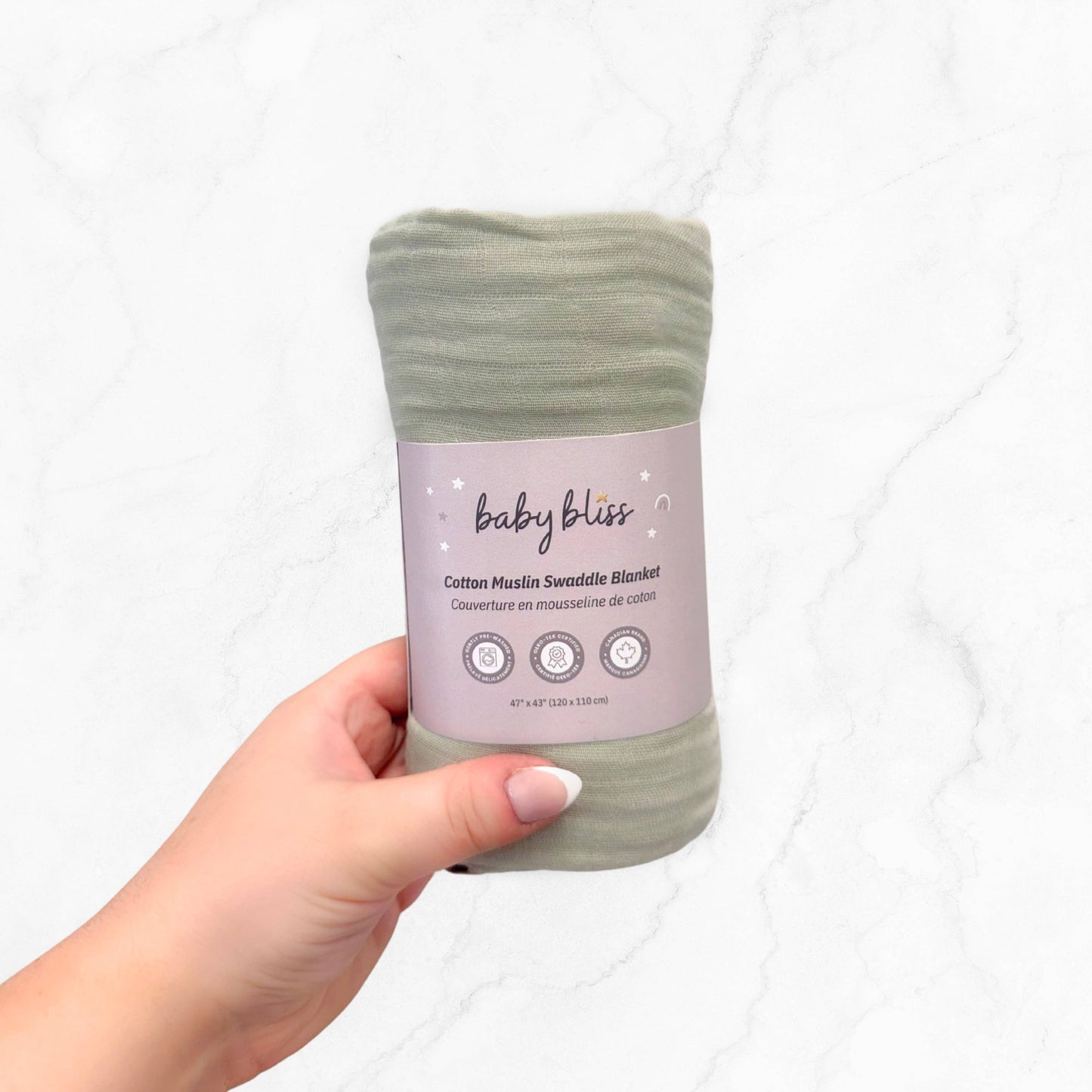 BABY BLISS  Muslin Cotton Swaddle Blanket - Large