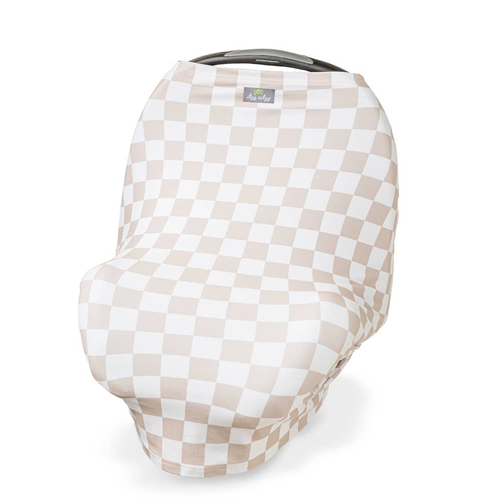 *New* Taupe Checkerboard Mom Boss™ 4-in-1 Multi-Use Cover