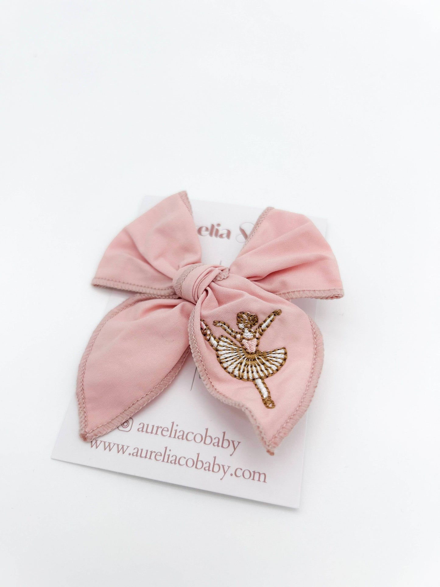 Kids Hair Bow Ballerina Dancer Lined Clip