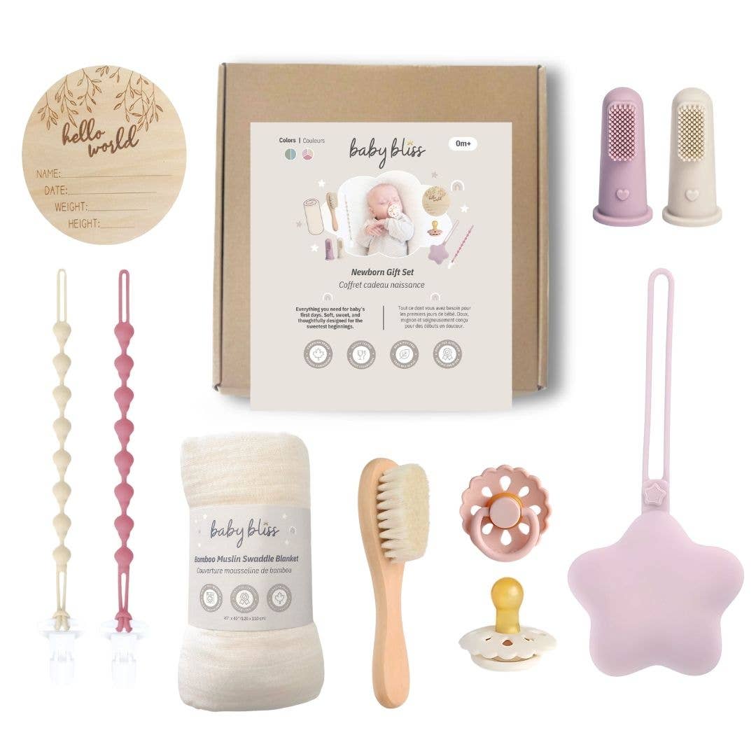 BABY BLISS Newborn Gift Set, Baby Shower Gift Basket