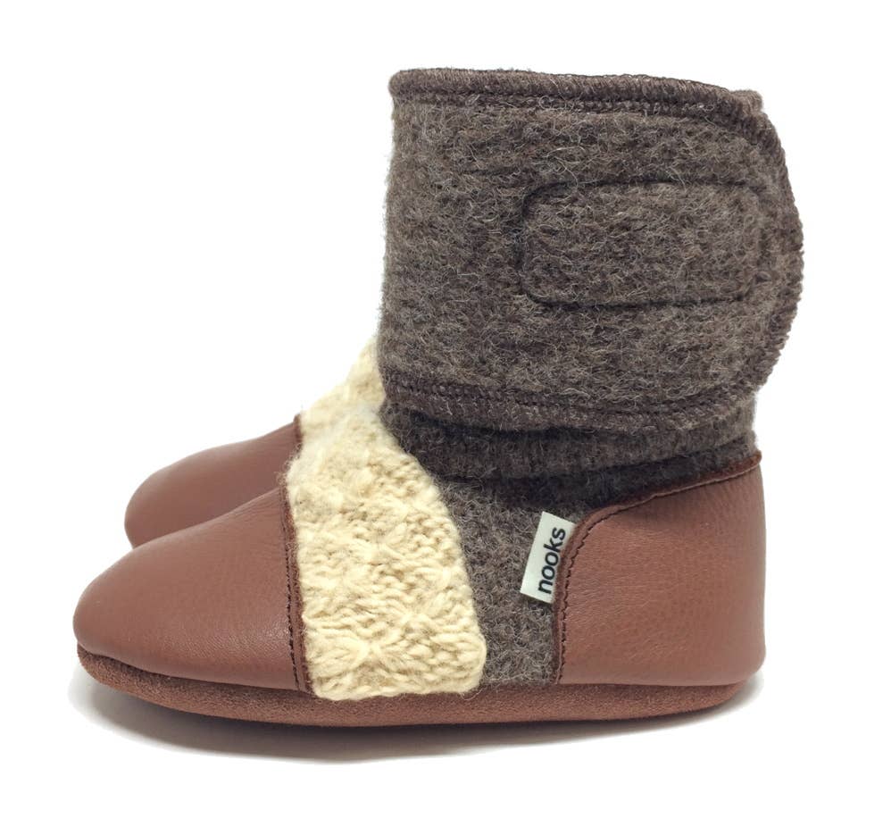 NOOKS Little Earth Felted Wool Booties