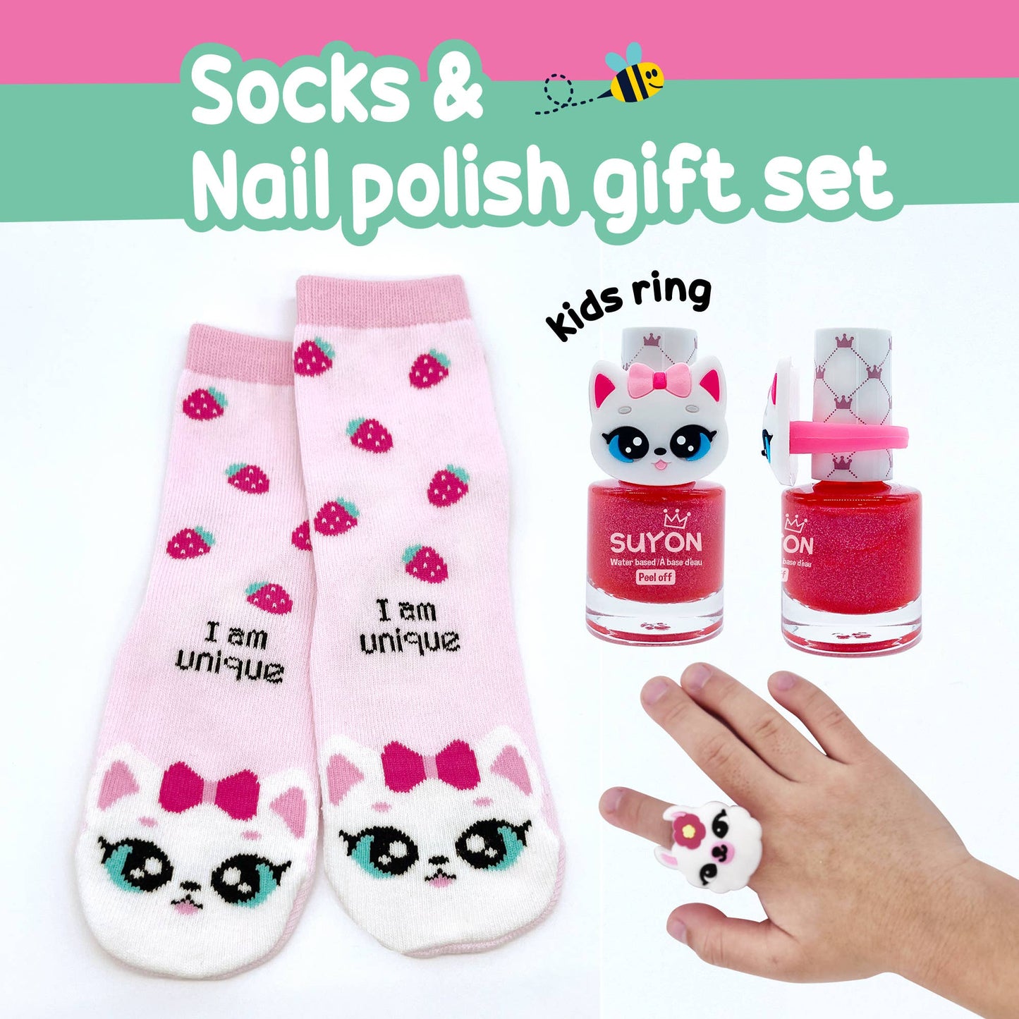 Kitty Nail & Socks Gift Set (4-7 years old)