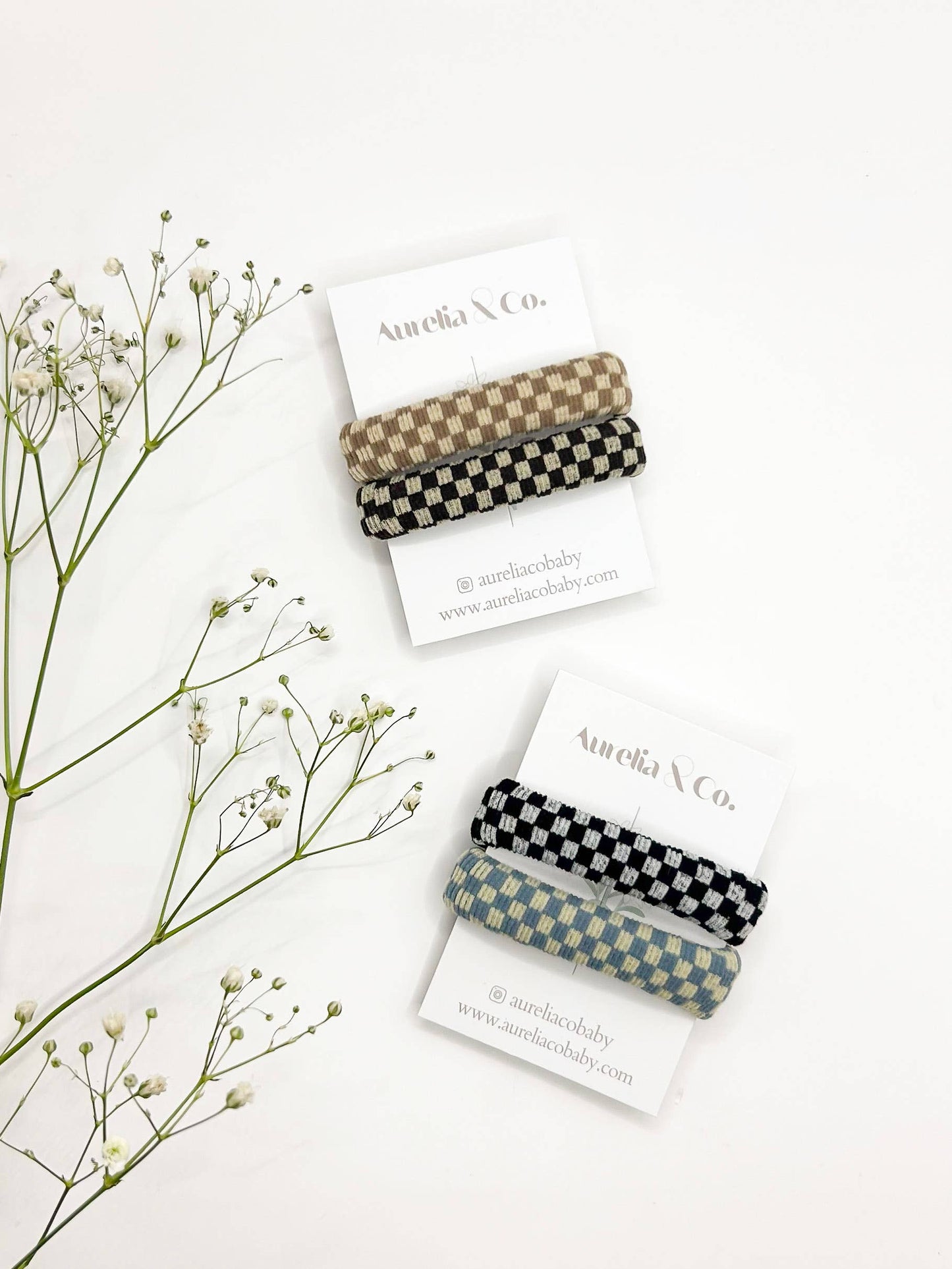 Aurelia & Co. Baby Hair Elastics Mix Checkerboard